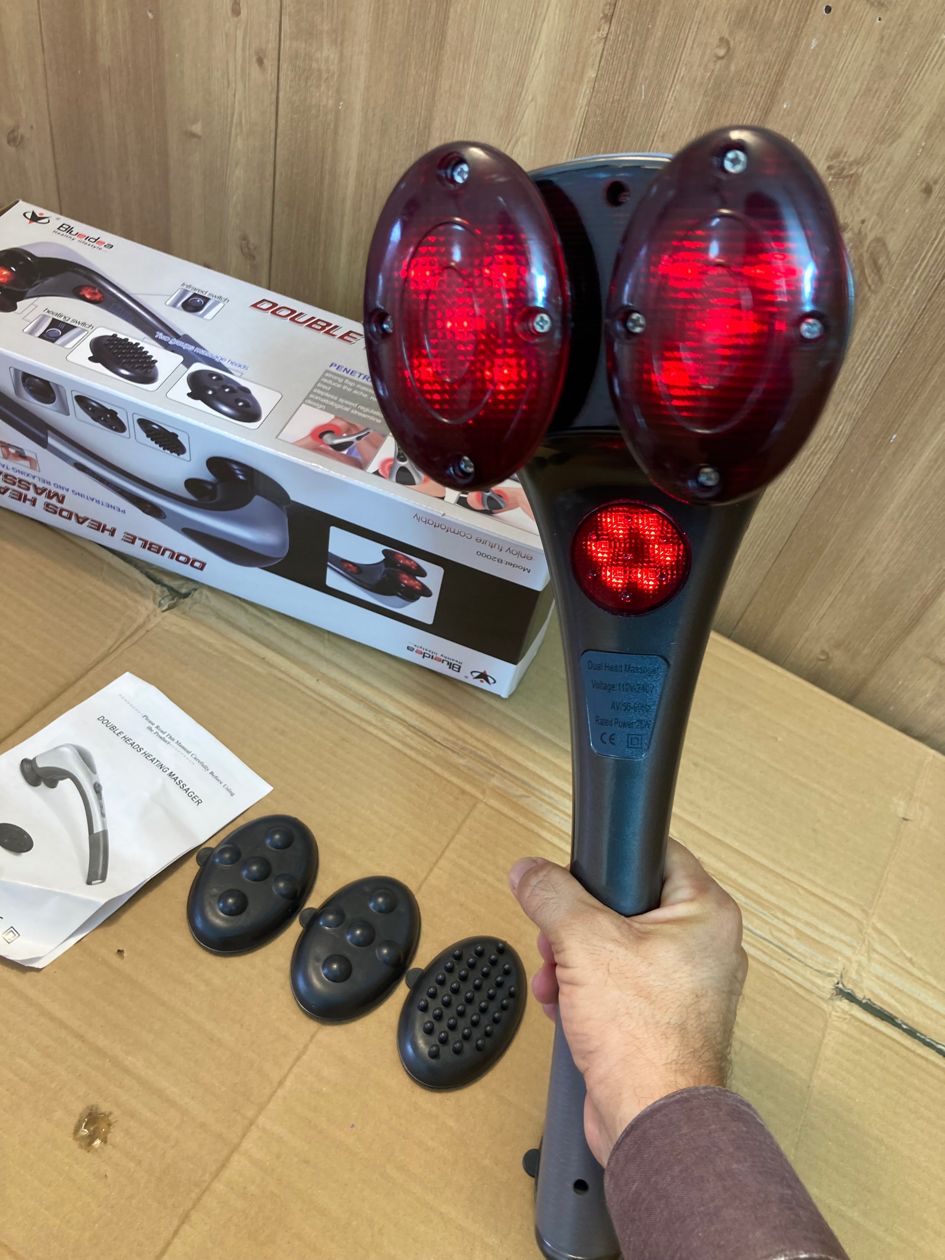 Blue Idea Full Body Handheld Powerful Double Head Massager