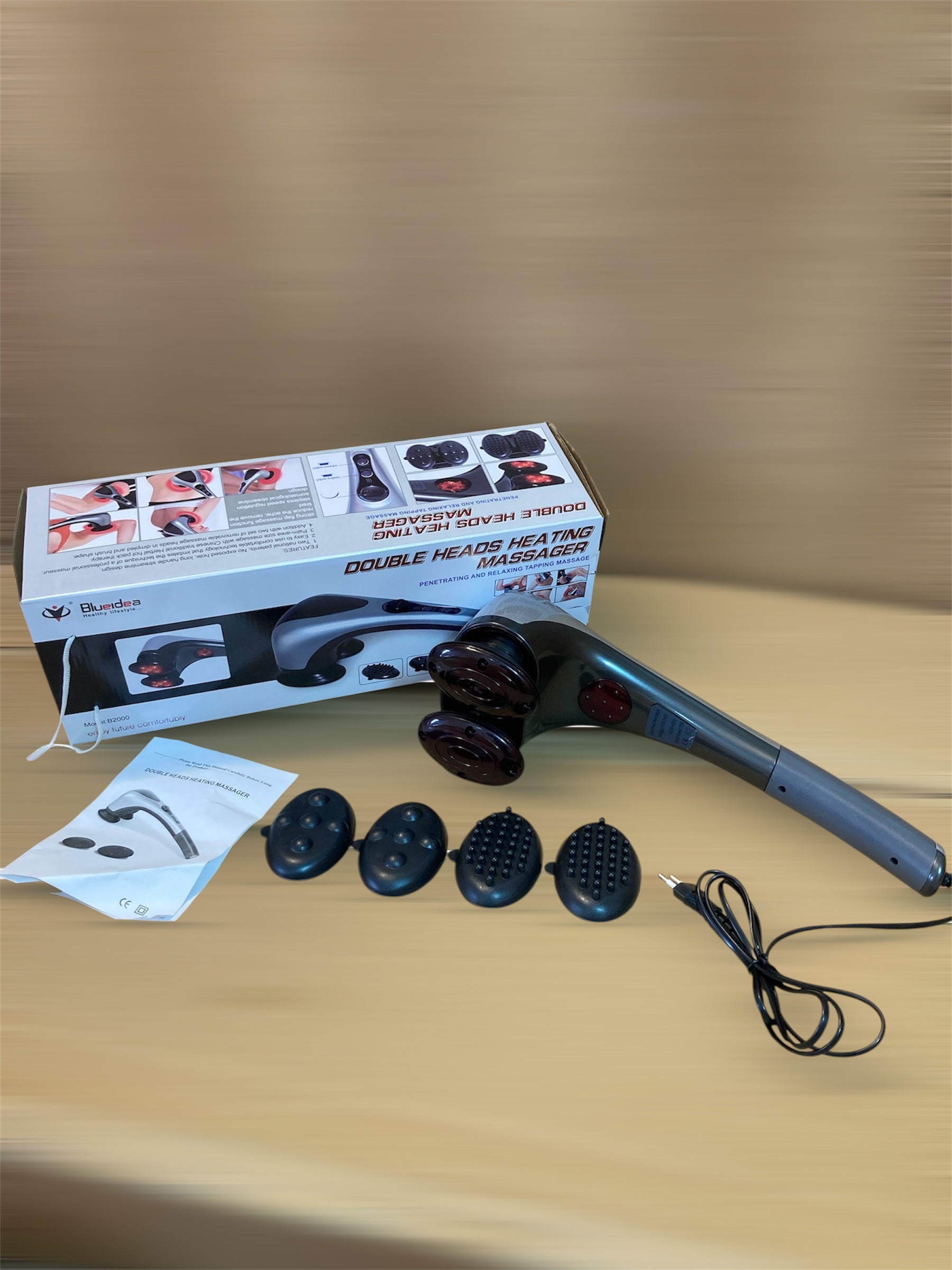 Blue Idea Full Body Handheld Powerful Double Head Massager