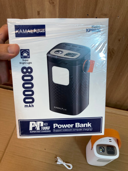 Kamal 100W Fast Charging Light Power Bank 80,000 mAh - KPB088
