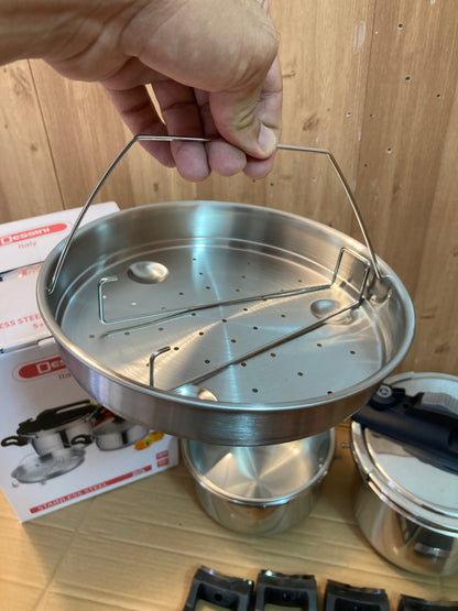 Italy Lot Imported Dessini 3-in-1 Pressure Cooker 5L+7L