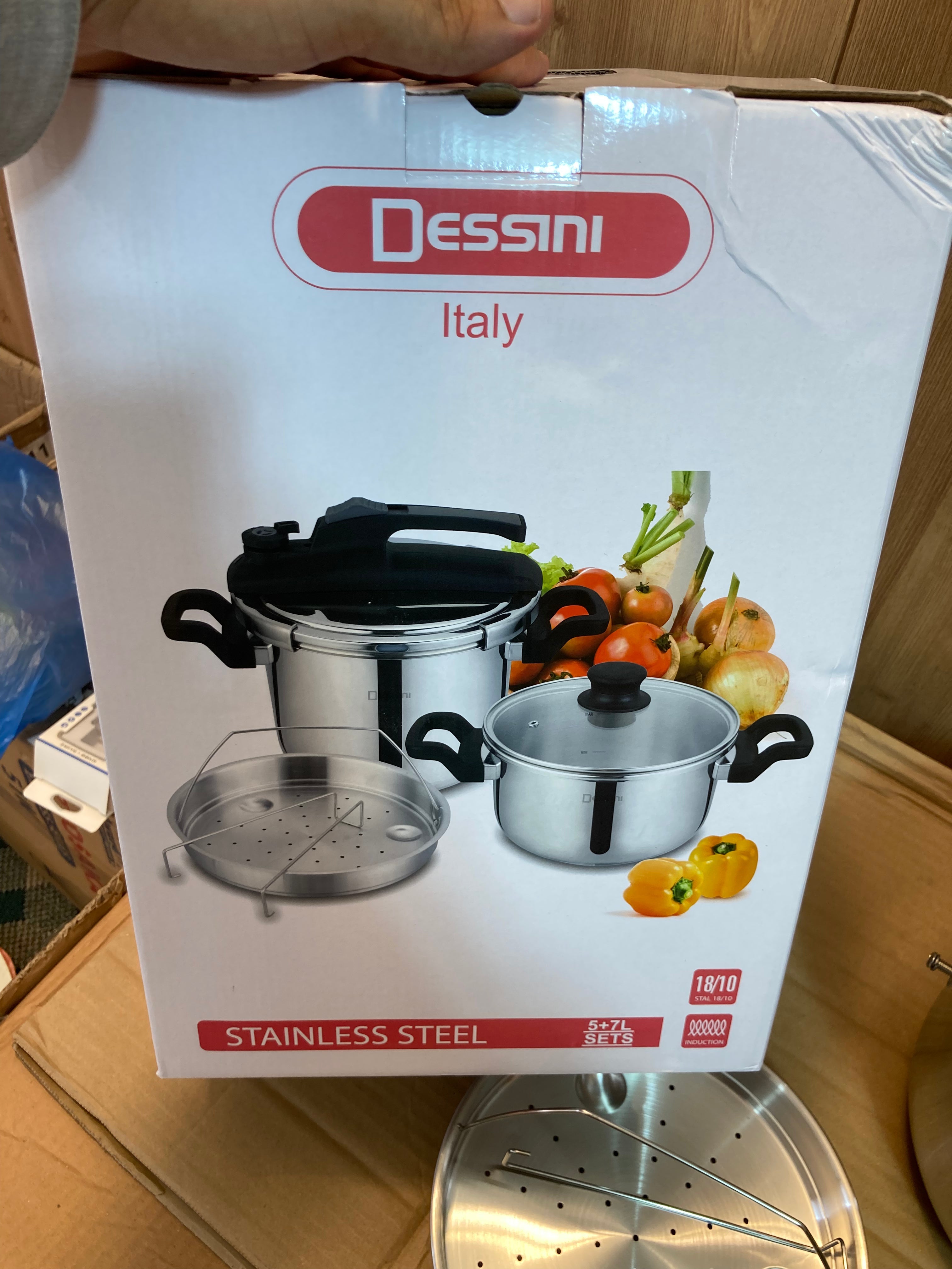 Italy Lot Imported Dessini 3-in-1 Pressure Cooker 5L+7L