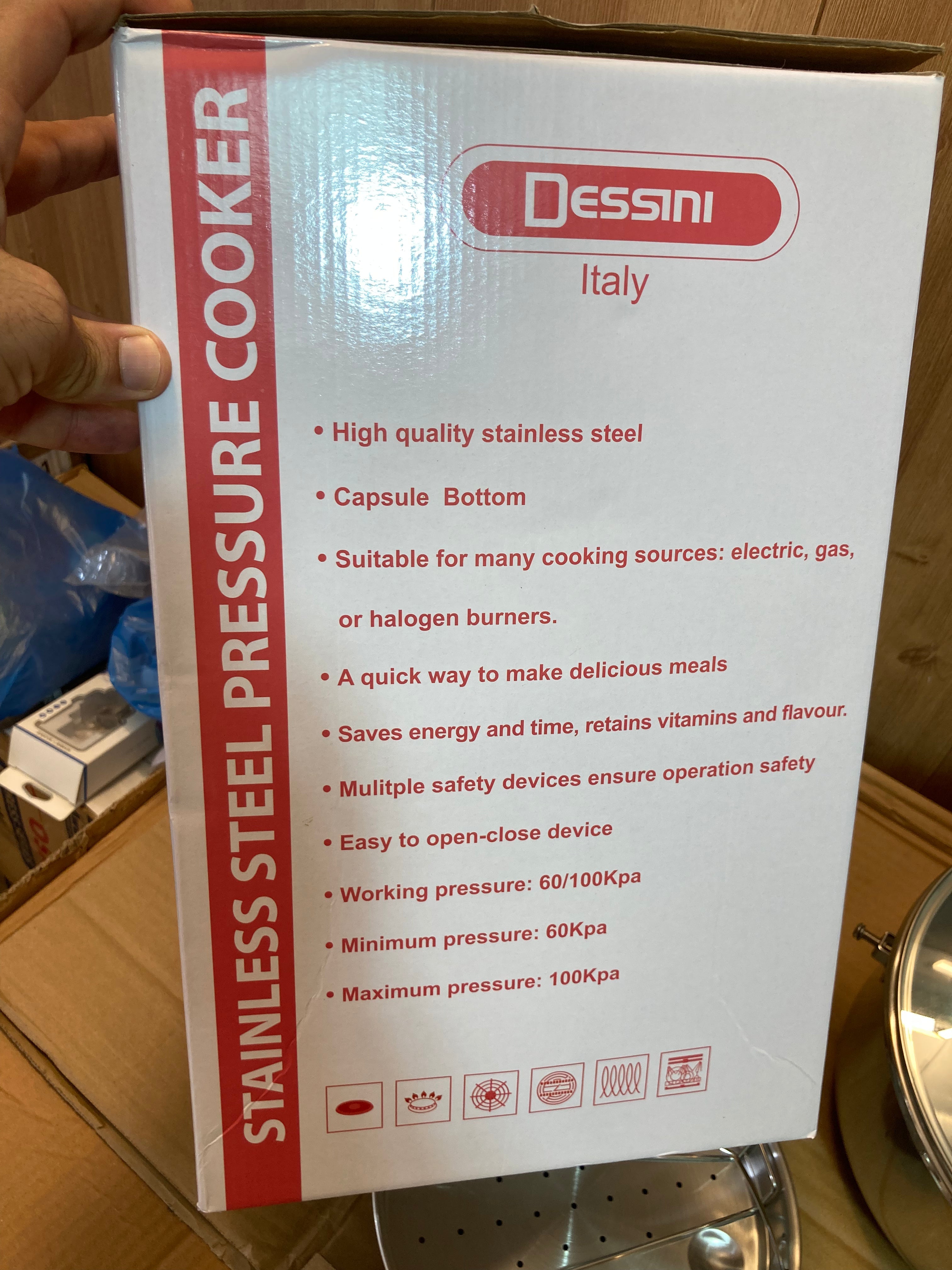 Italy Lot Imported Dessini 3-in-1 Pressure Cooker 5L+7L