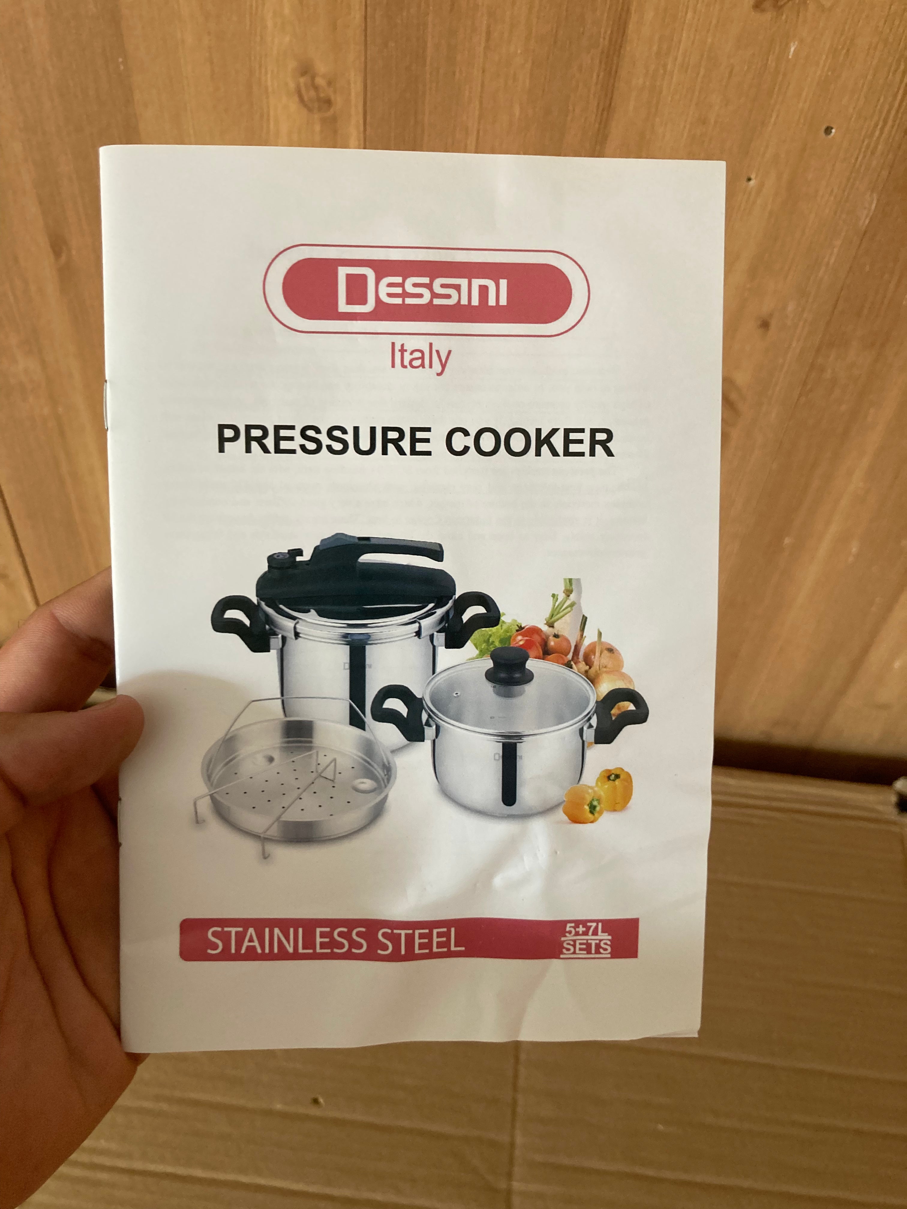 Italy Lot Imported Dessini 3-in-1 Pressure Cooker 5L+7L