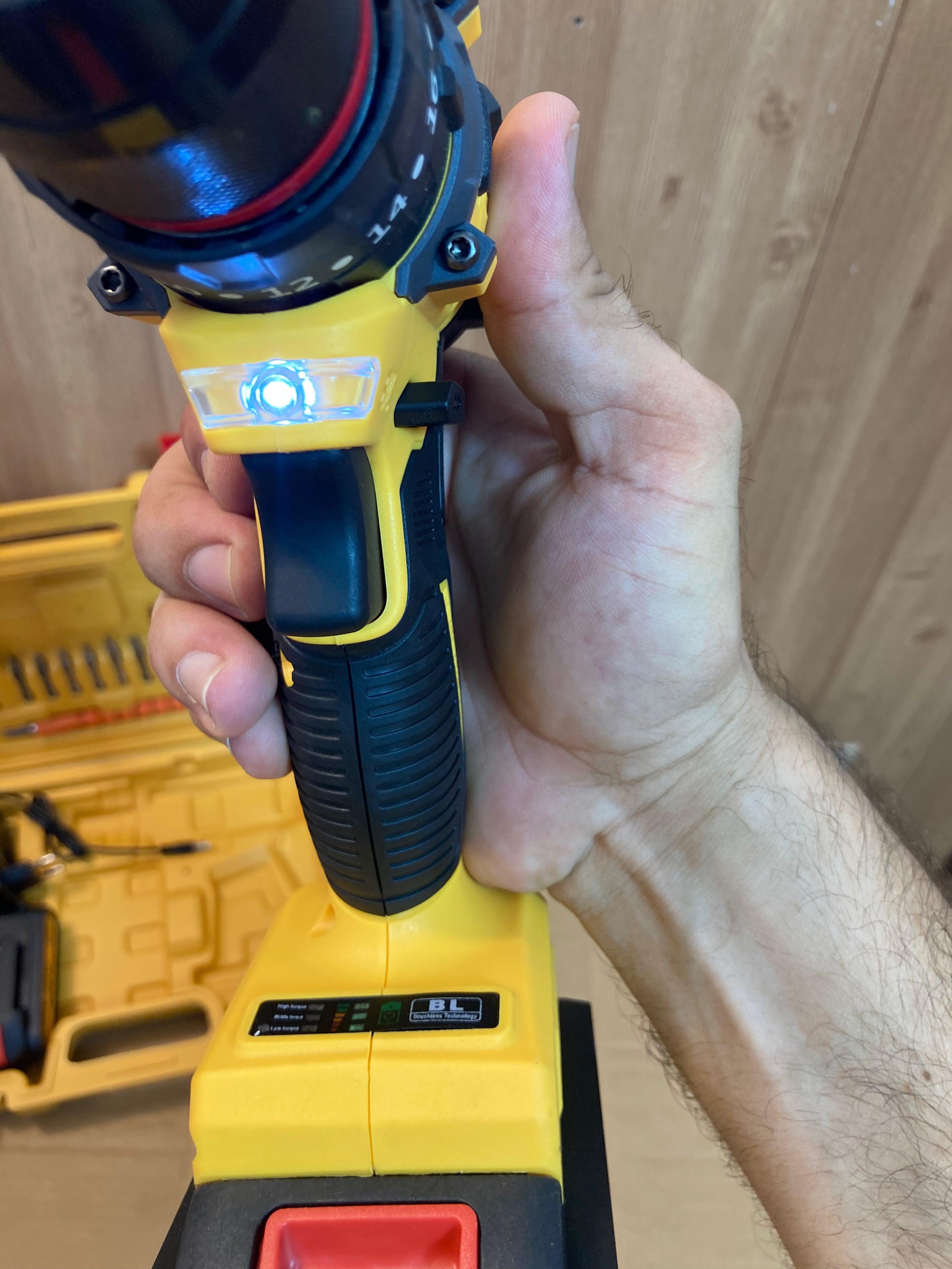 DeWALT Brushless Drill Machine Set with Double Rechargeable 48V Batteries