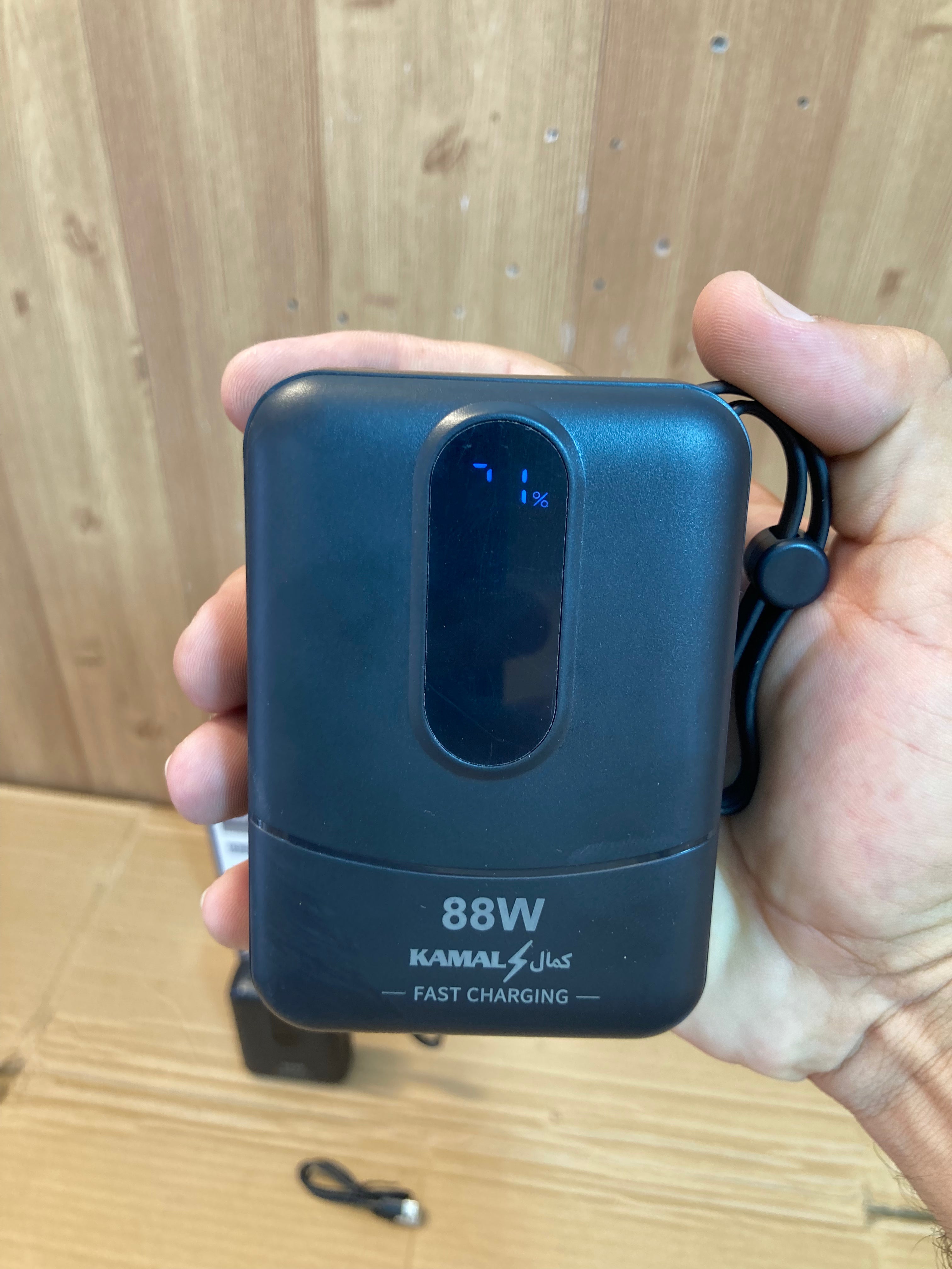 Kamal 88W Compact Digital 2 Built-in Cables Super Fast Charging Power Bank