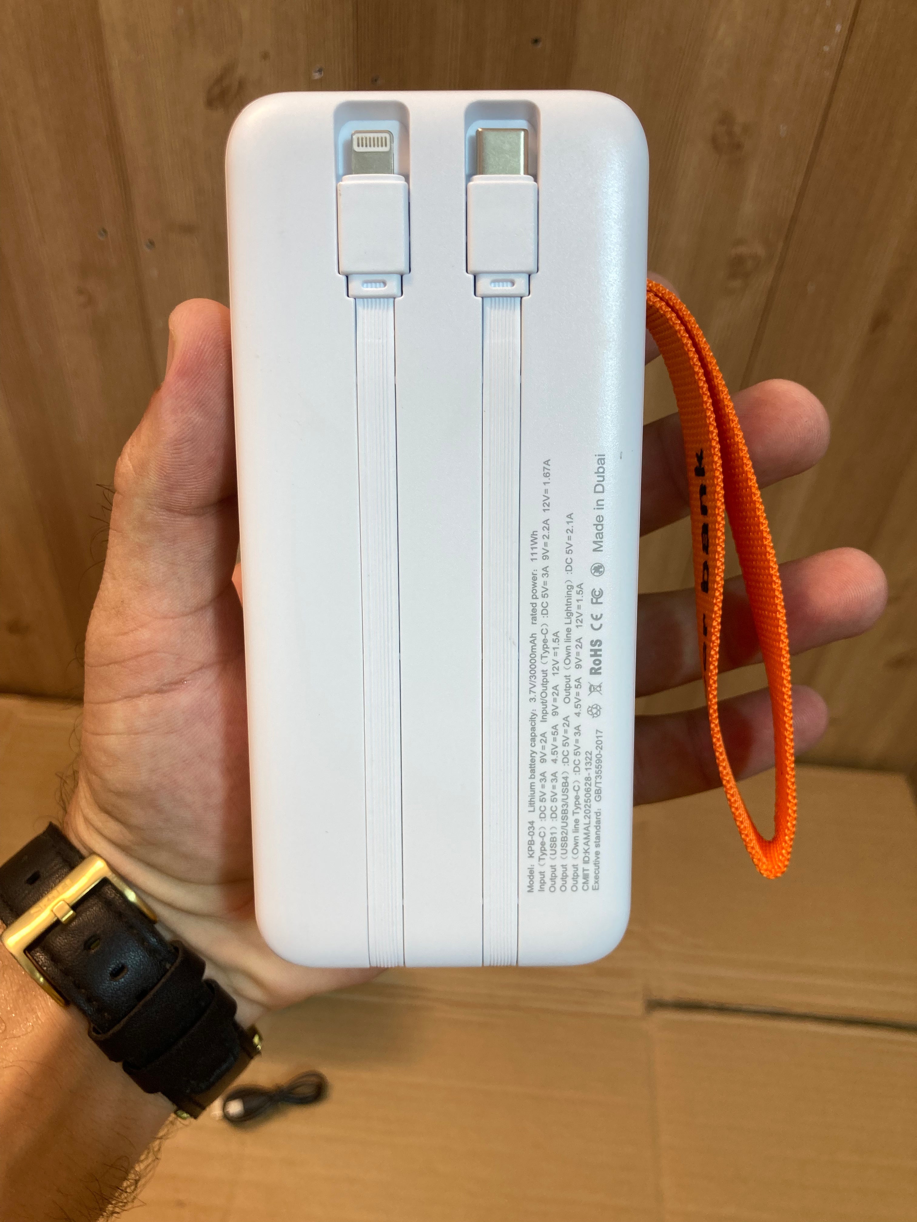 Kamal 65W Super Fast 2Built-in Cables Charging Power Bank 30,000mAh KPB-034