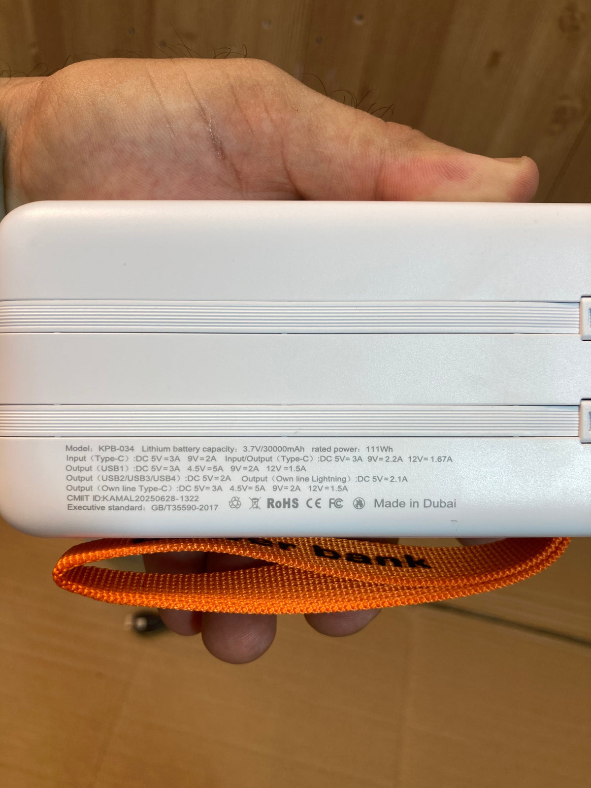 Kamal 65W Super Fast 2Built-in Cables Charging Power Bank 30,000mAh KPB-034