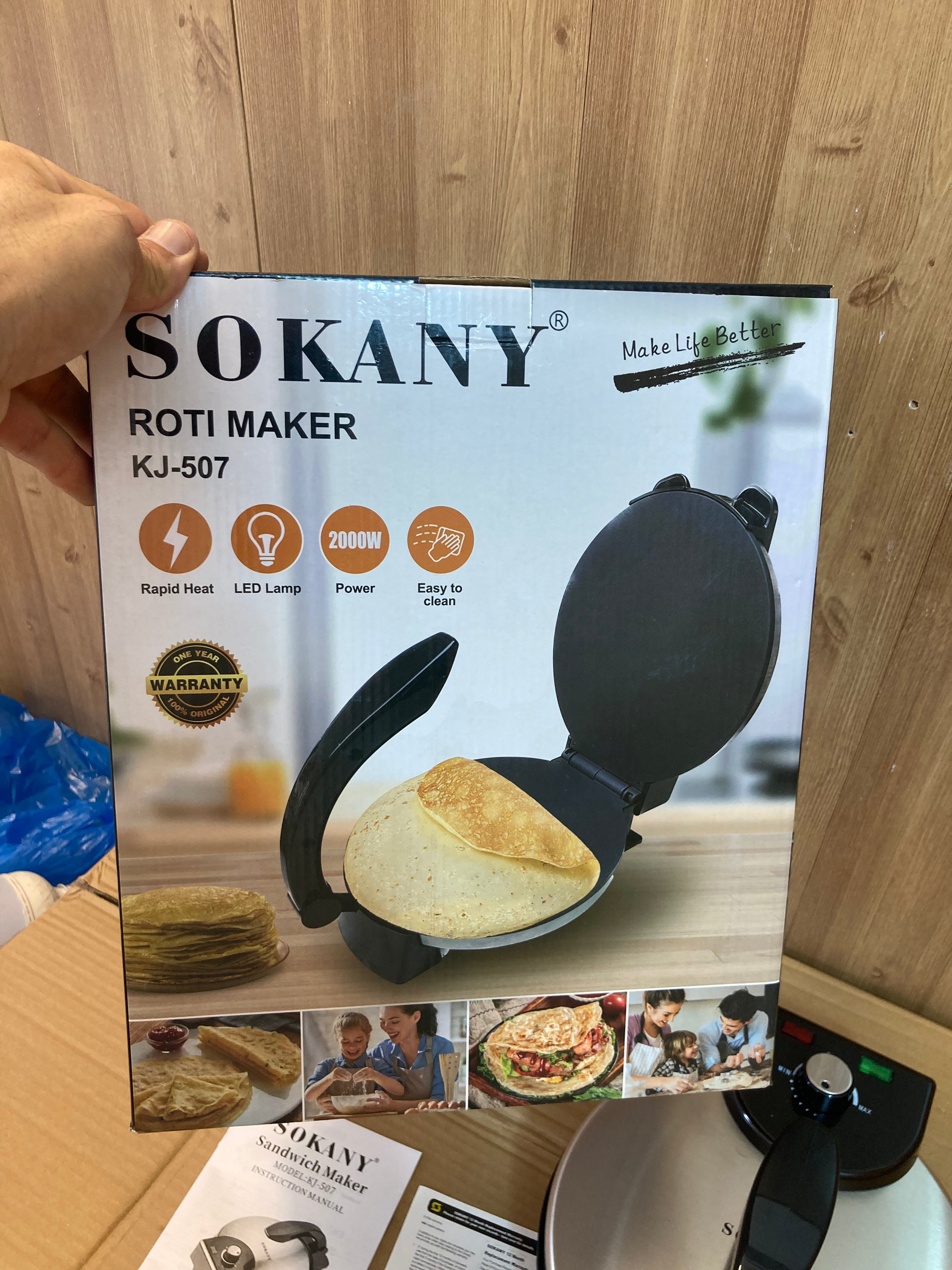 SOKANY Heavy Duty Non-Stick Electric Roti Maker 2000W