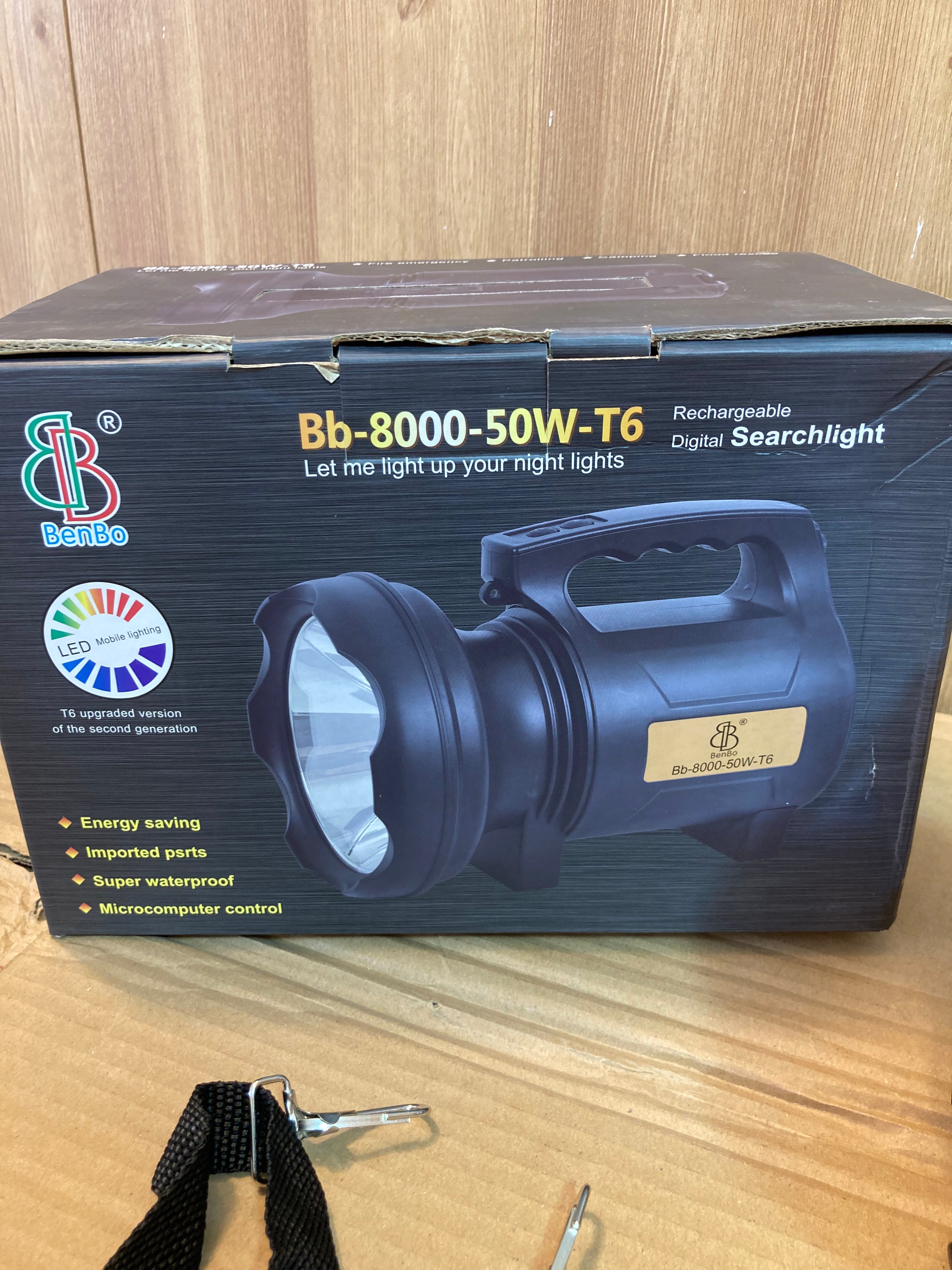 Bb-8000-50W-T6 Rechargeable Searchlight - Camping Light