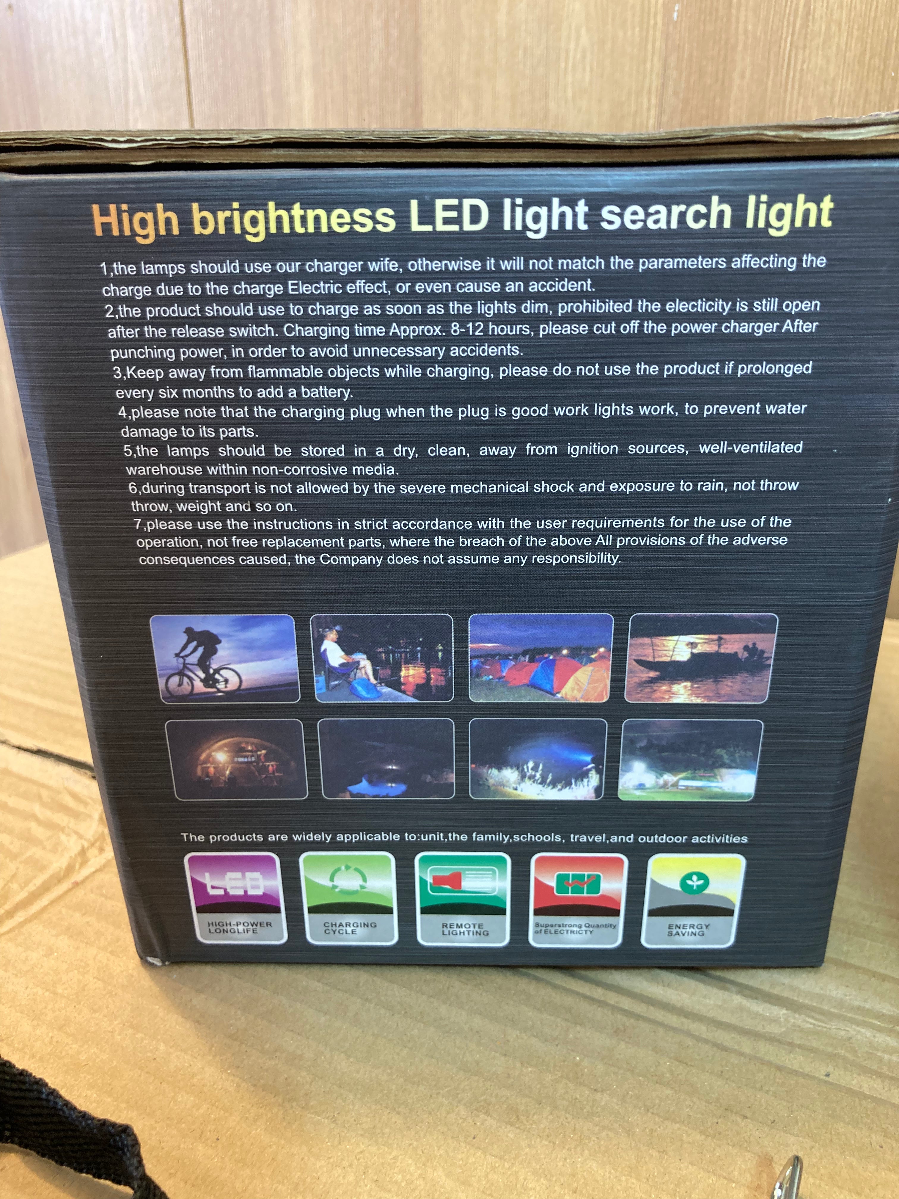 Bb-8000-50W-T6 Rechargeable Searchlight - Camping Light