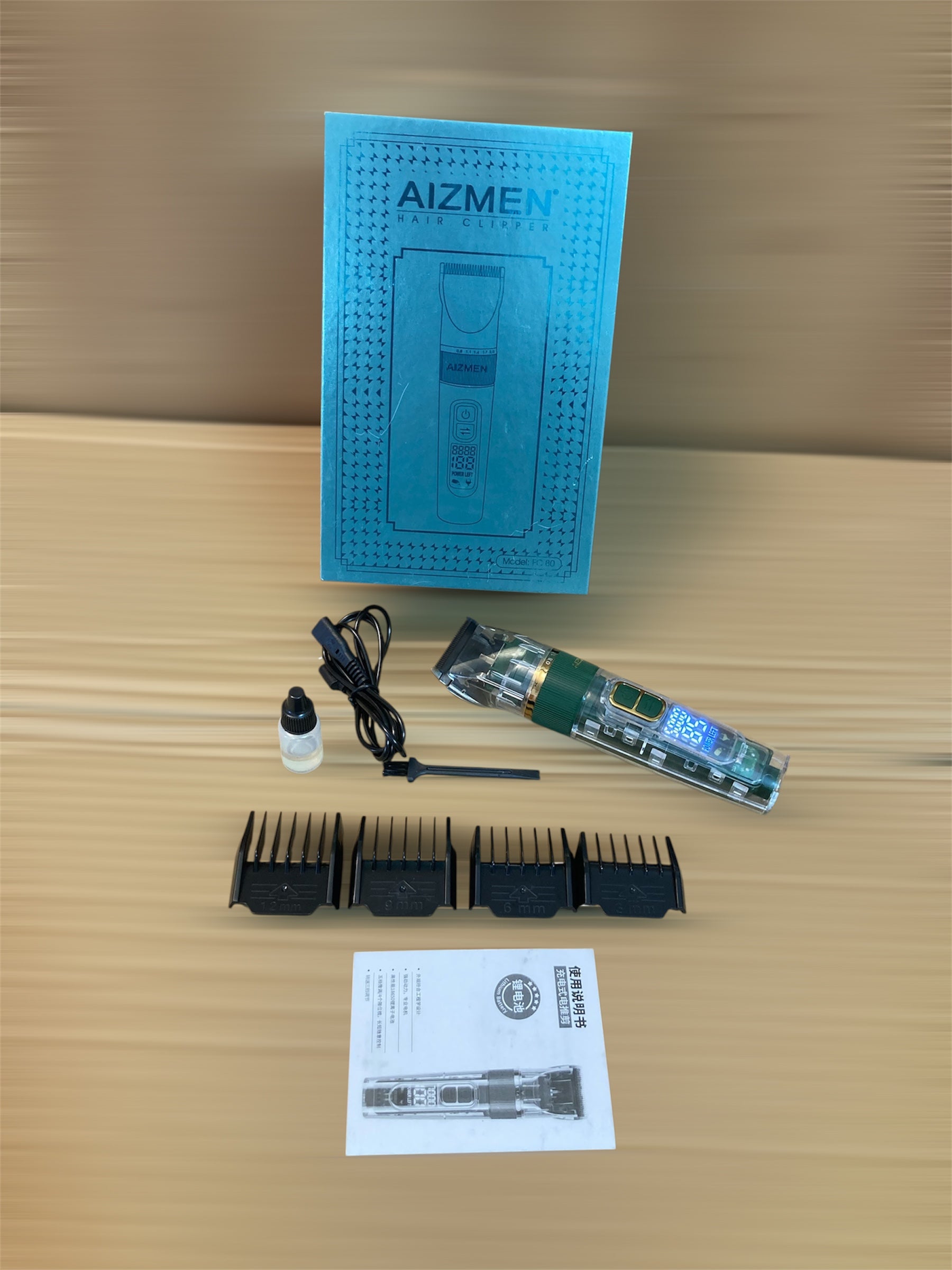 Lot Imported AIZMEN Transparent Digital Hair Clipper - Trimmer