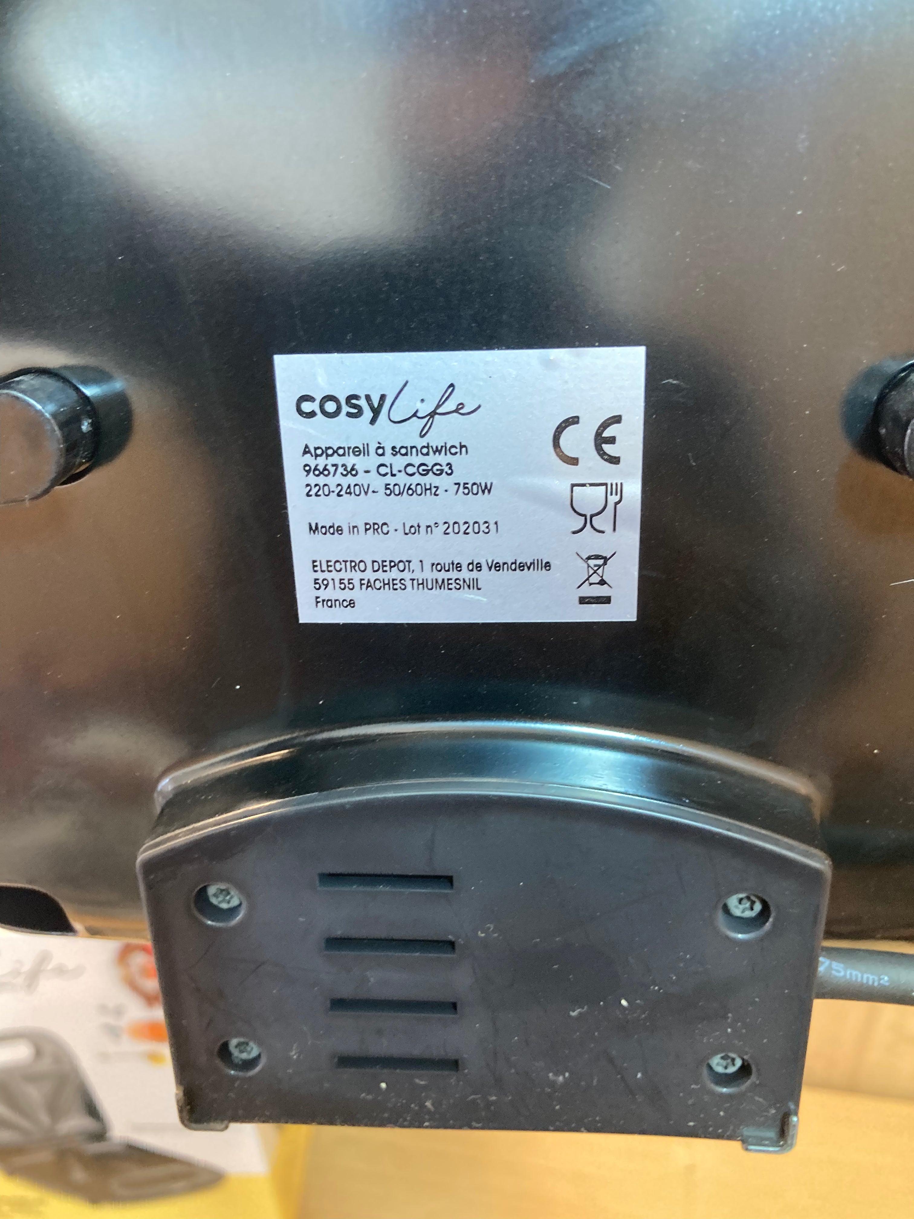 Lot Imported Cosy Life Sandwich Maker 750W