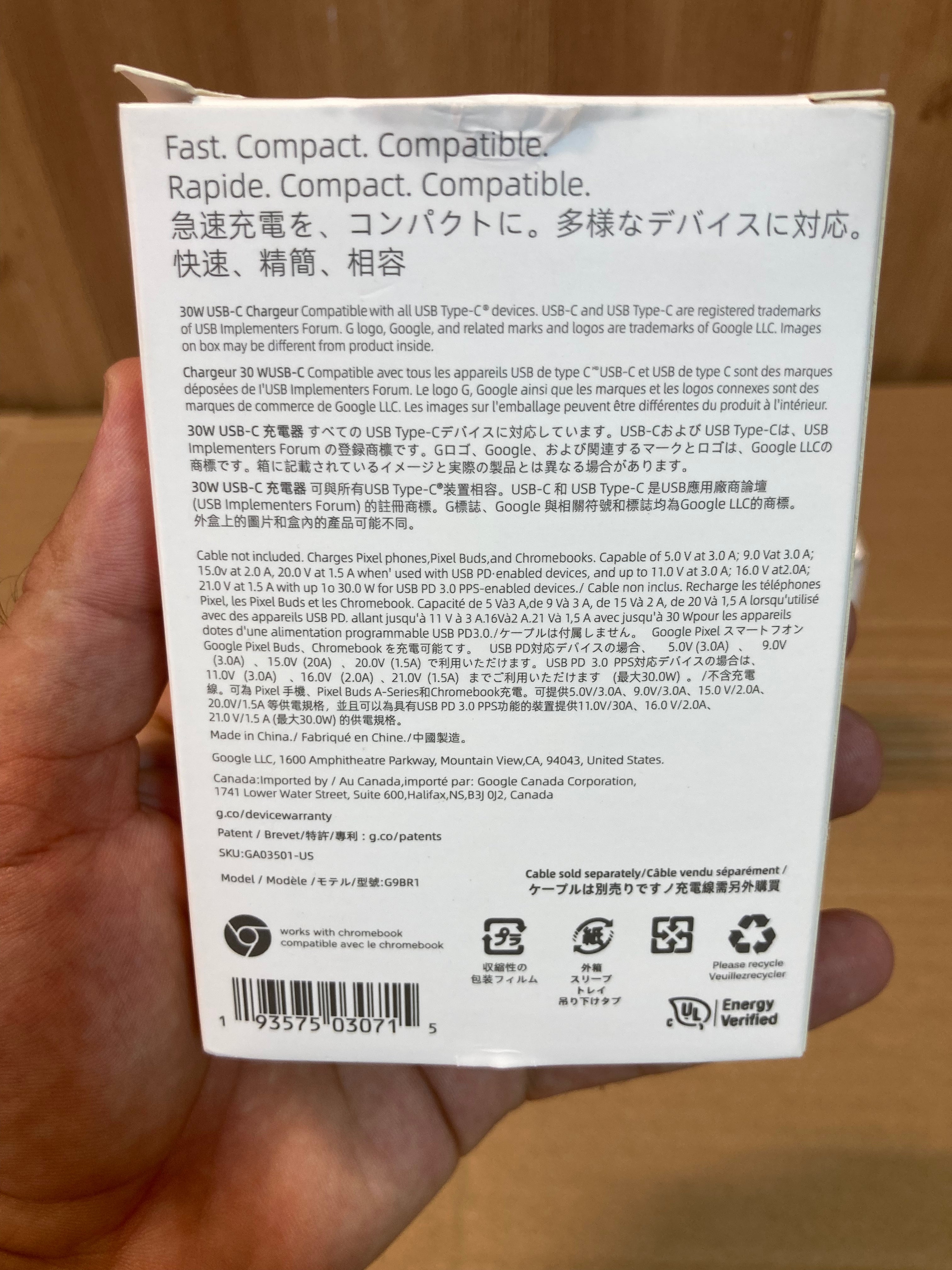 Google 30W USB-C Fast Charger Adapter