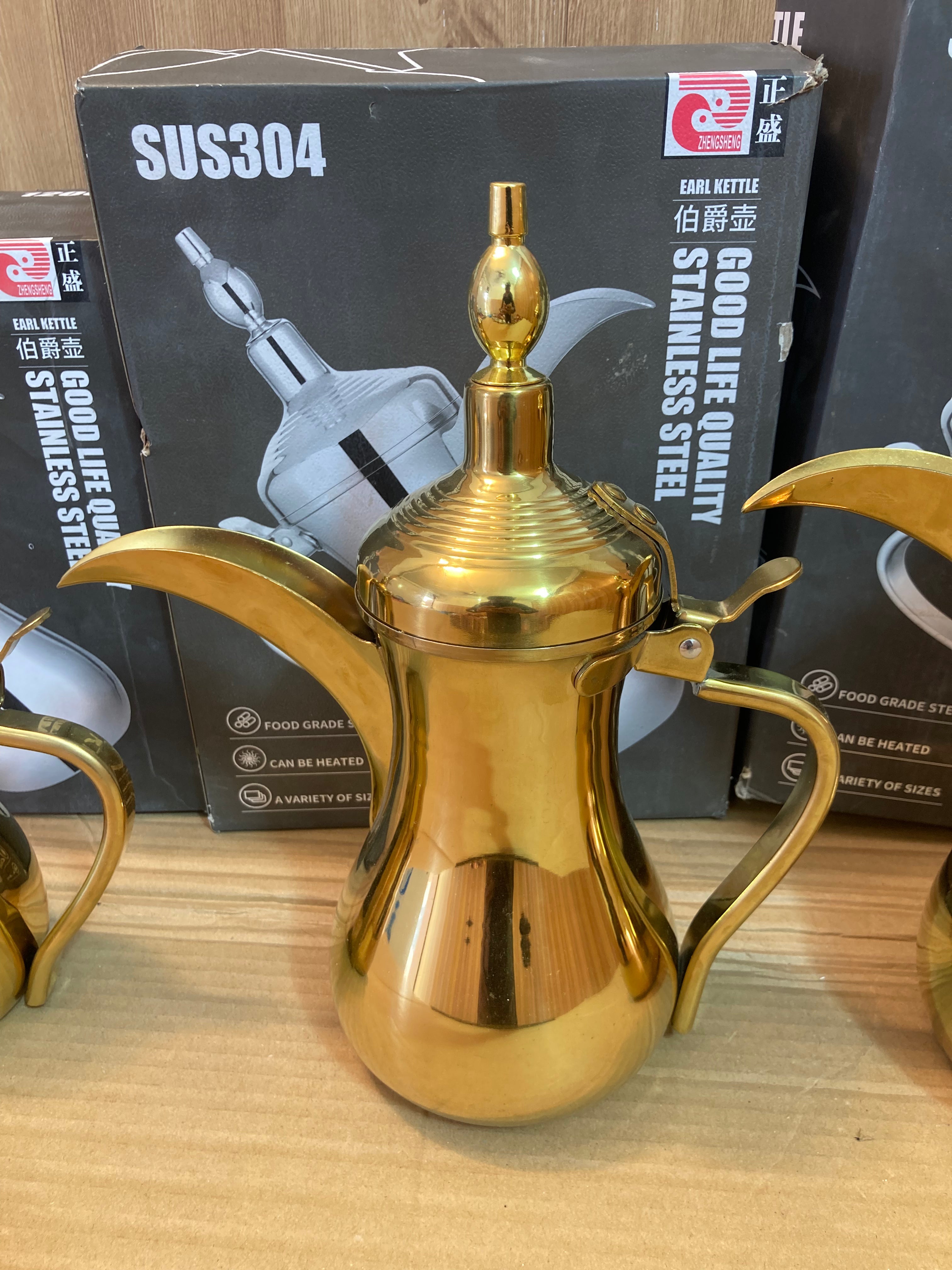 Arabic Style Golden Stainless Steel TeaPot