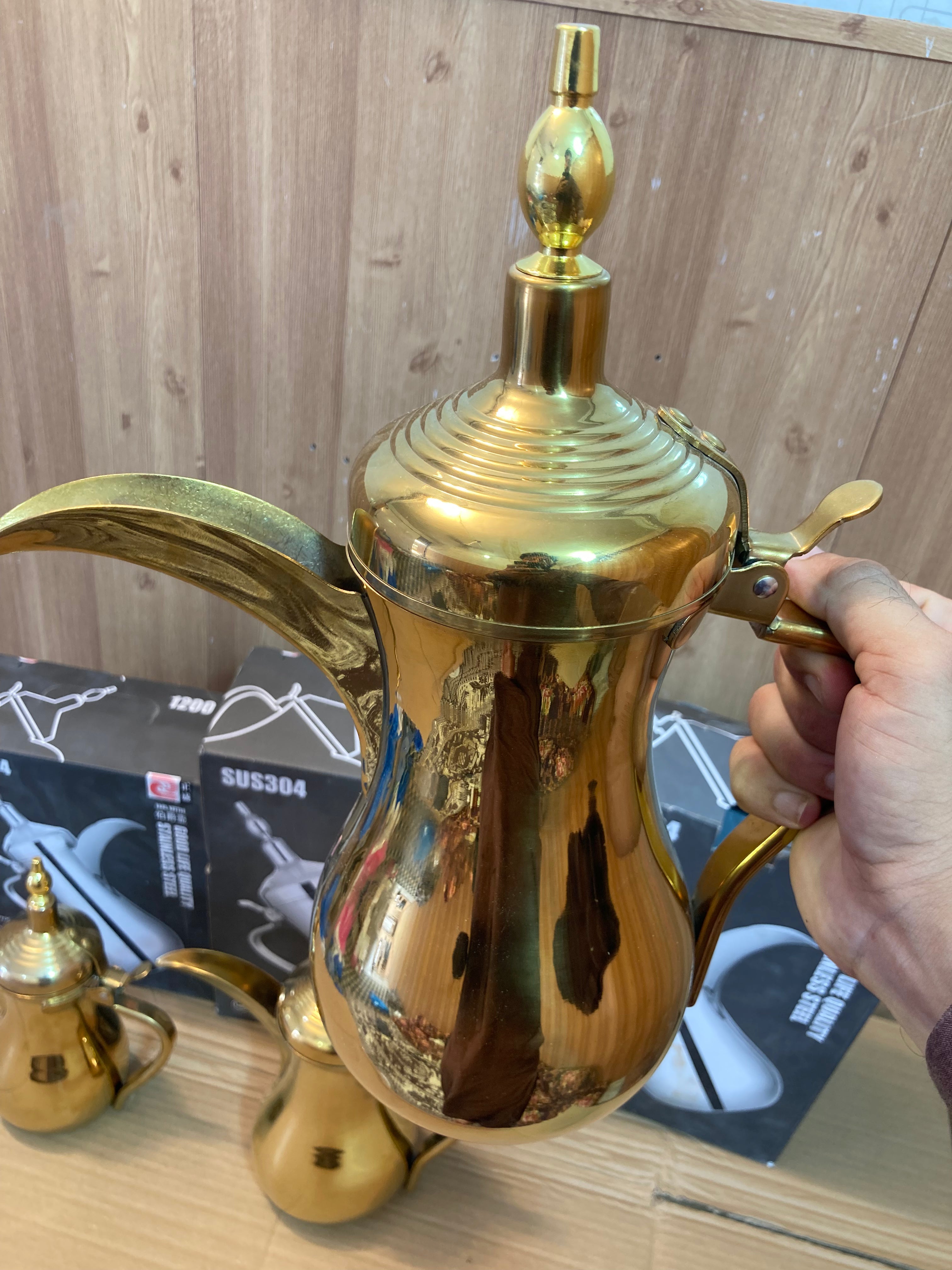 Arabic Style Golden Stainless Steel TeaPot