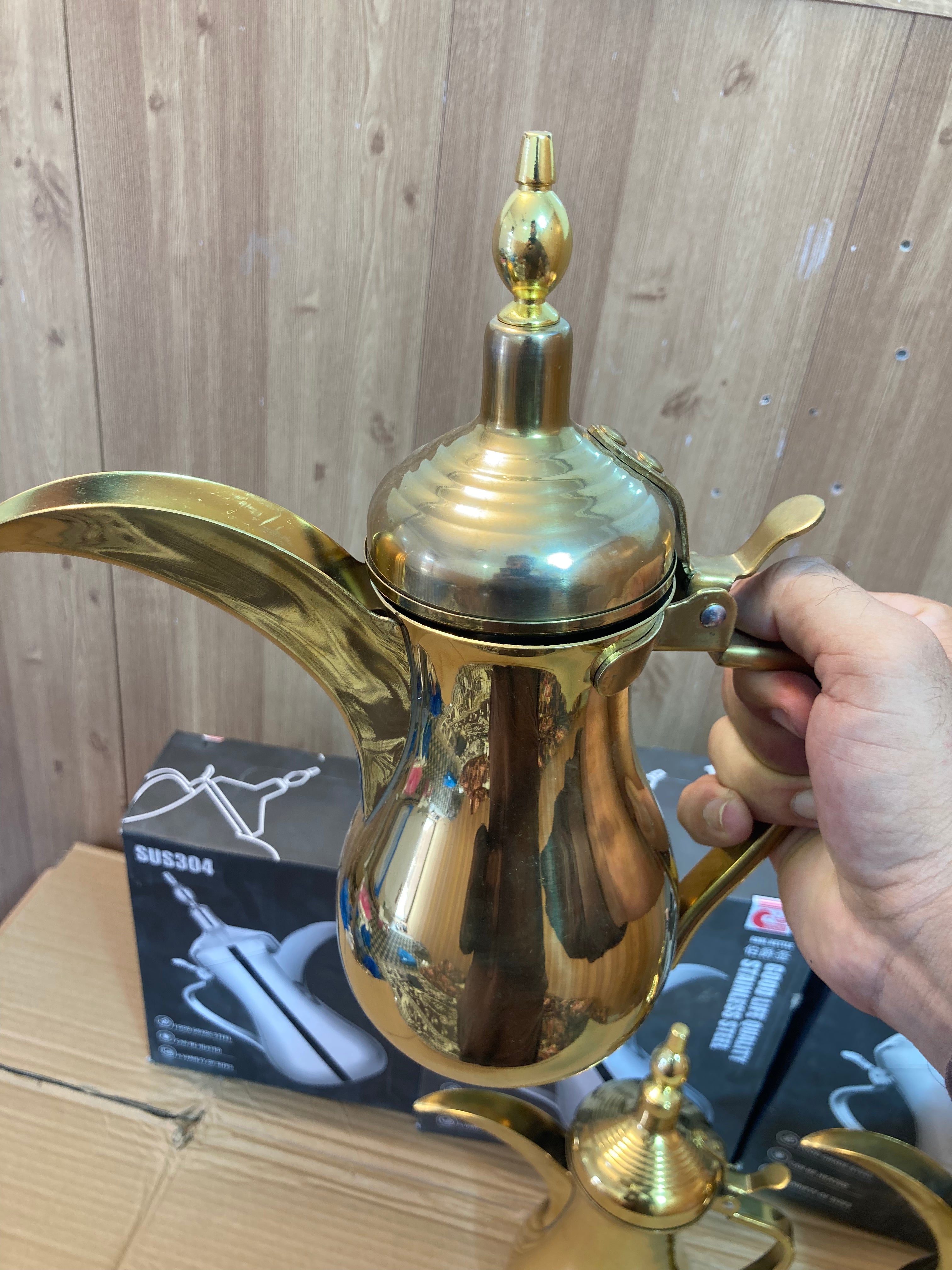 Arabic Style Golden Stainless Steel TeaPot