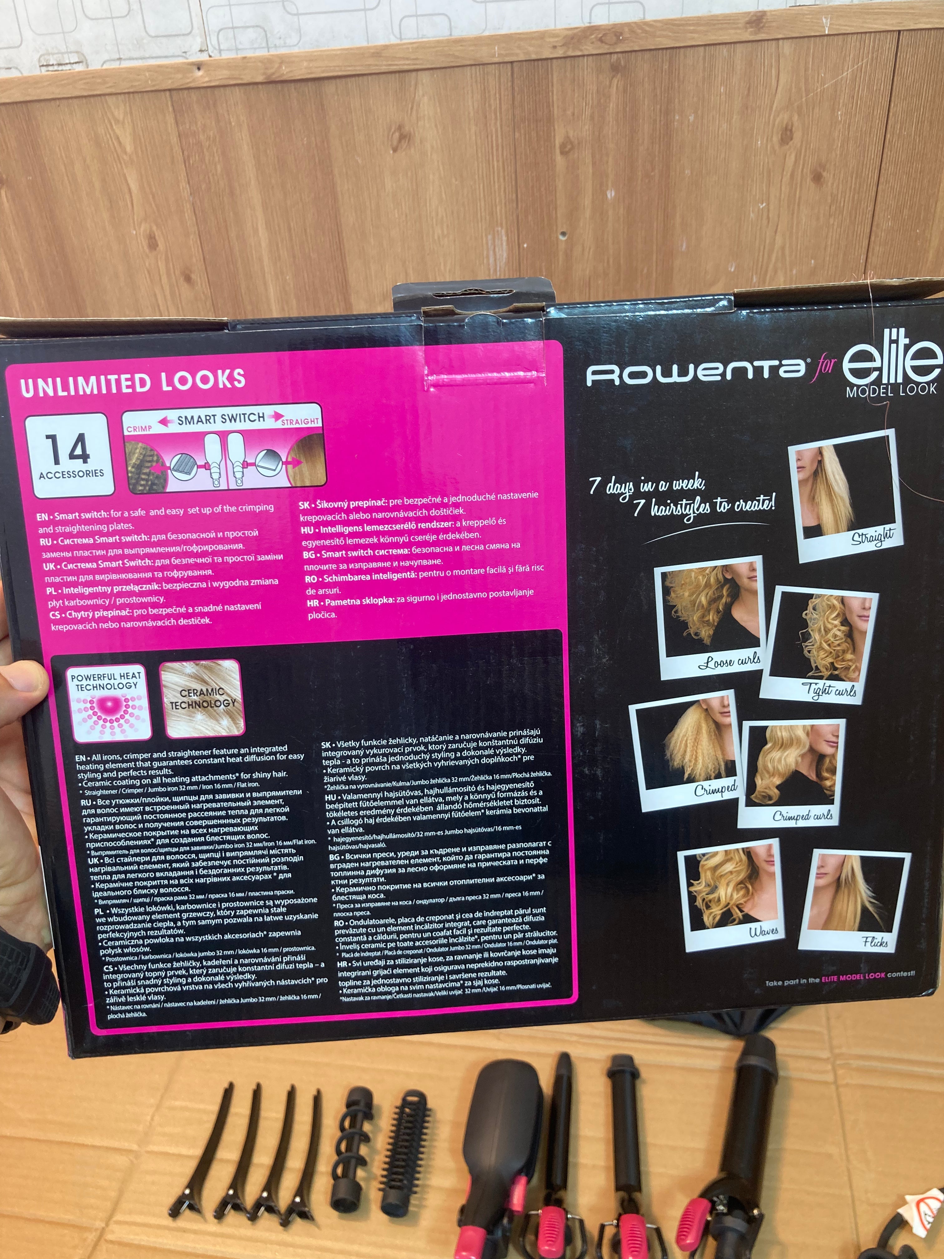 Lot Imported Rowenta 14 in 1 Powerful Hair Styler Set