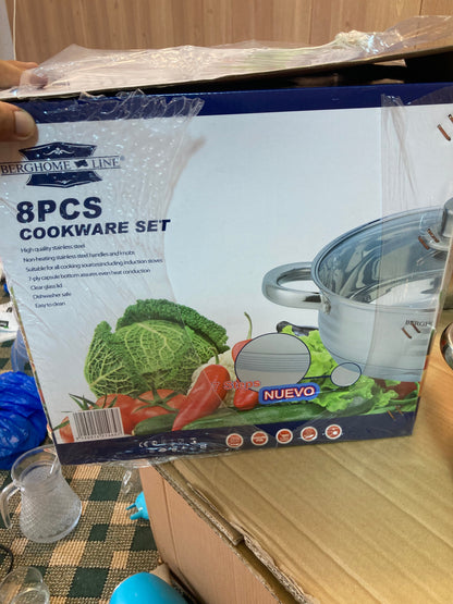 BergHome 8PCs Stainless Steel Cookware Set