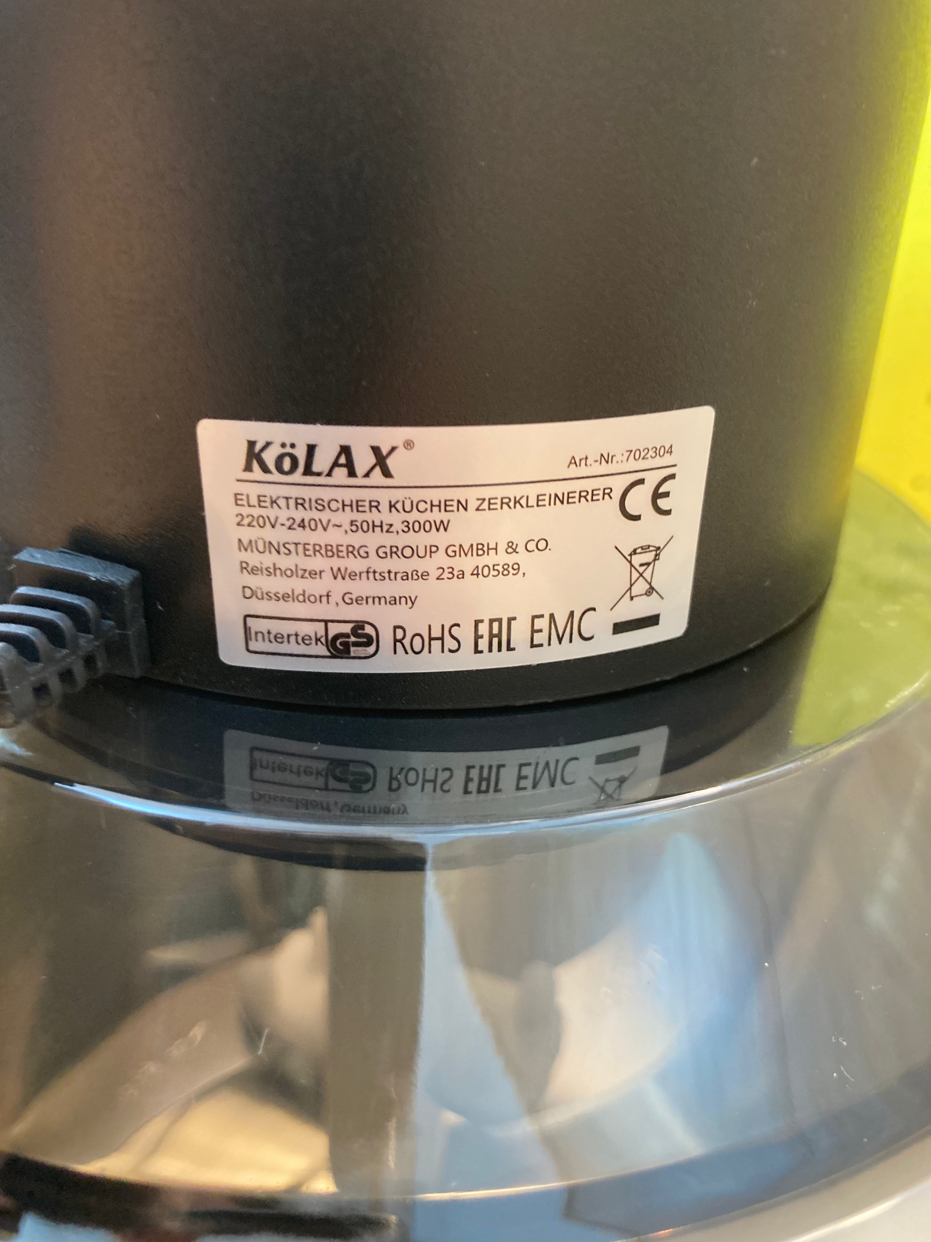 KoLAX Germany 3L Electric Chopper 300W - 702304