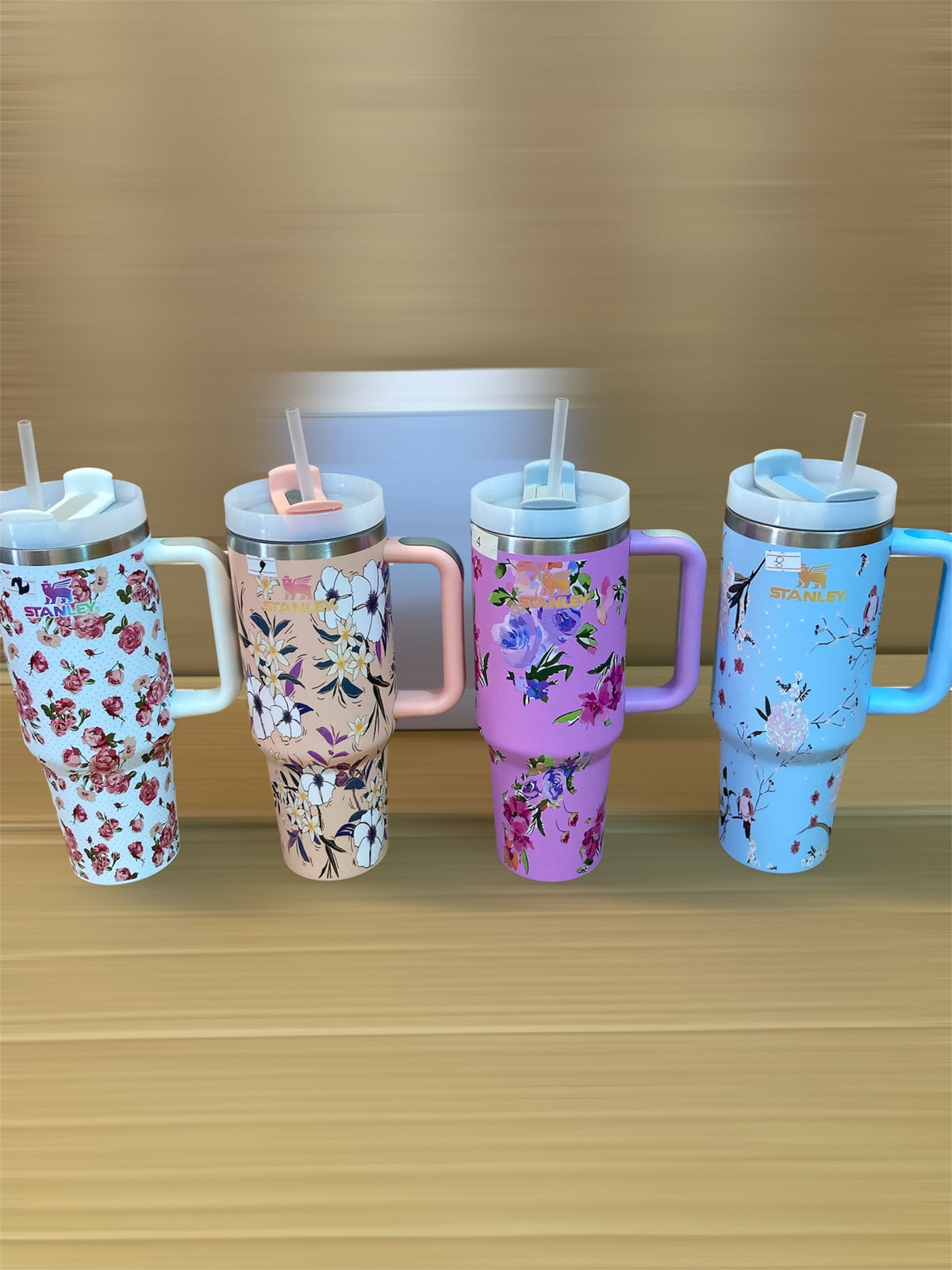 Stanley Stainless Steel Insulated Tumblers with Handle, Leakproof Lid and Straw 1200ml