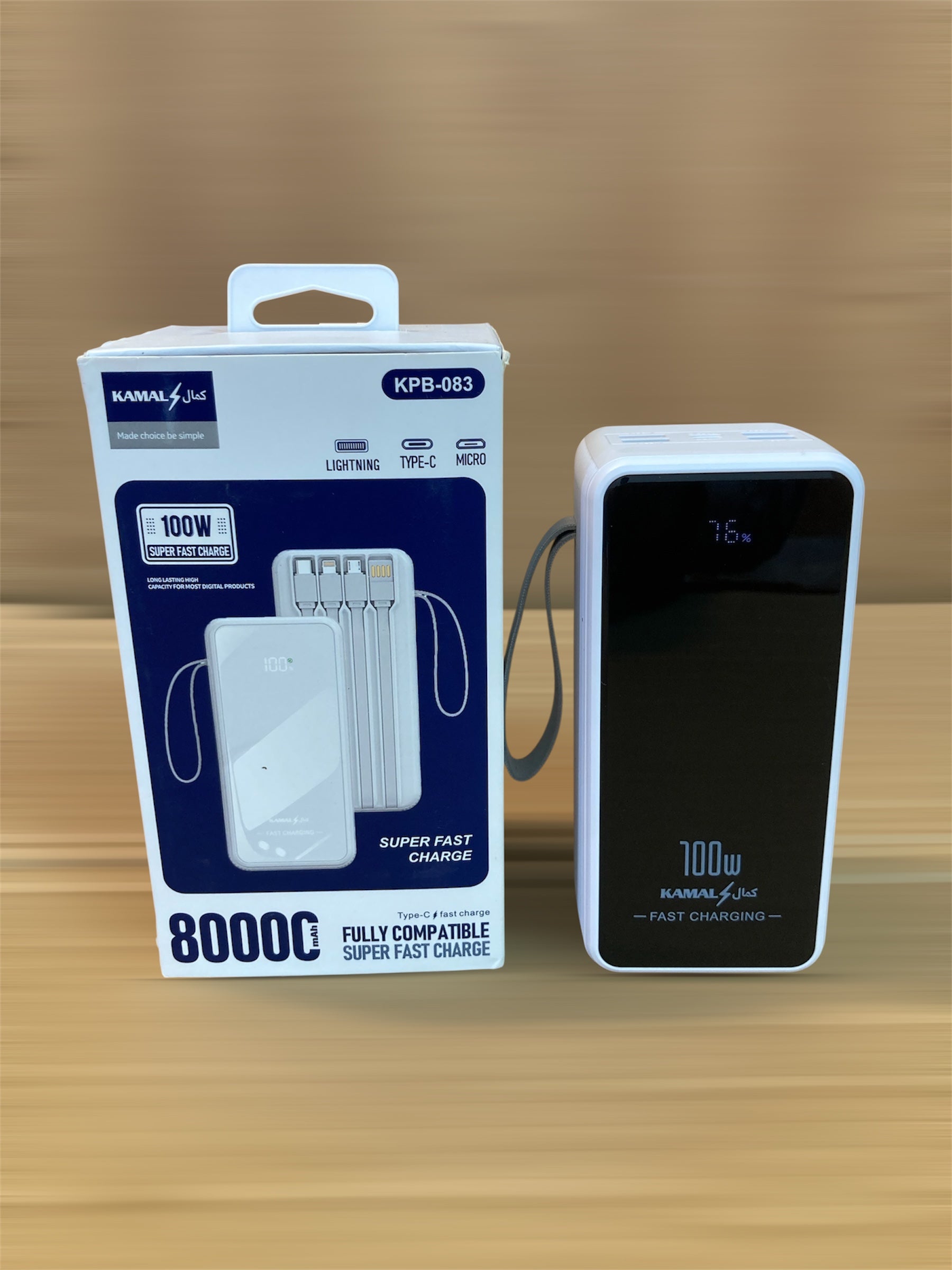 Kamal 100W Fast Charging Power Bank 80,000mAh KPB-083