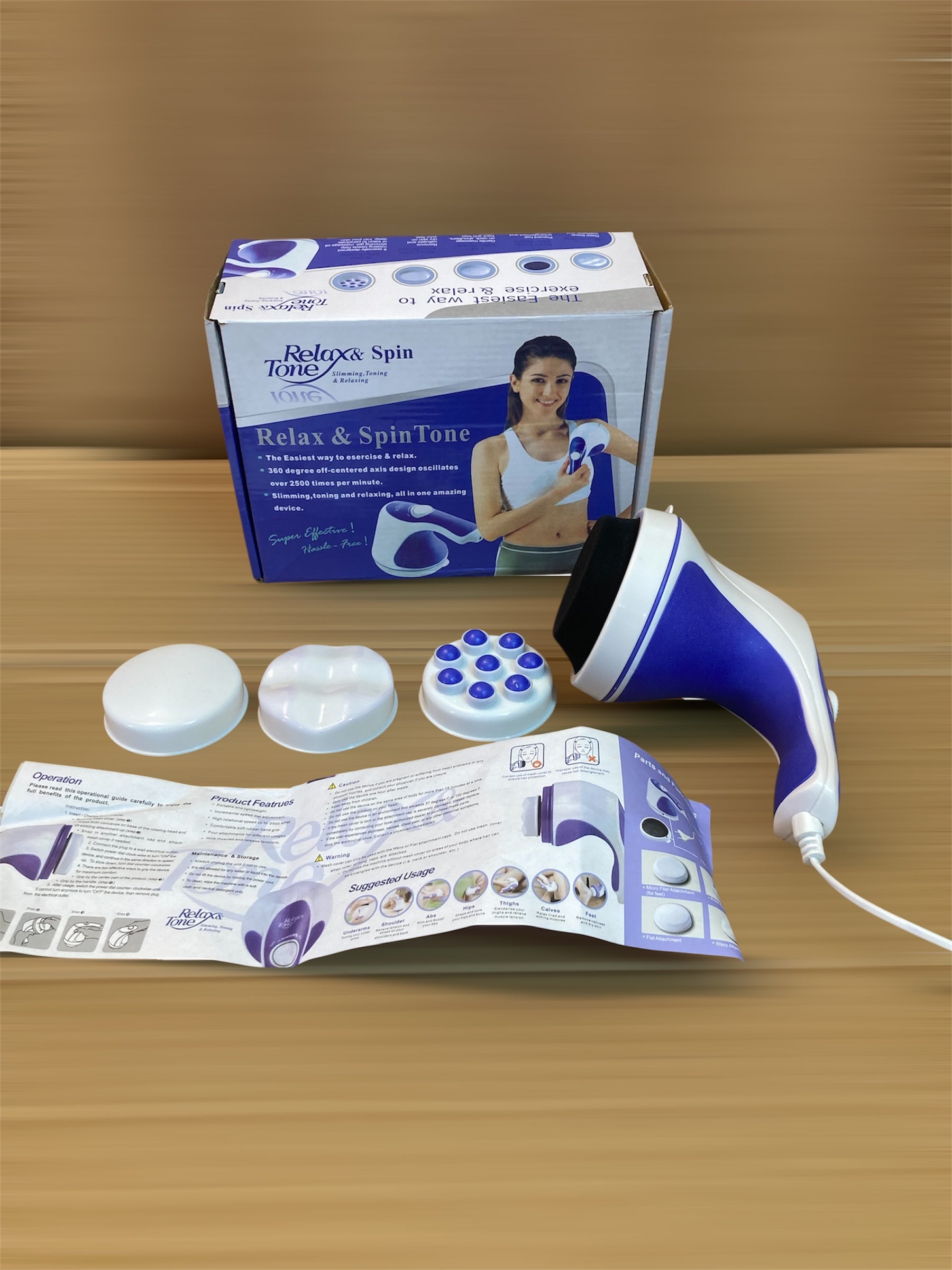 Relax & Spin Tone 5 Heads Full Body Electric Massager