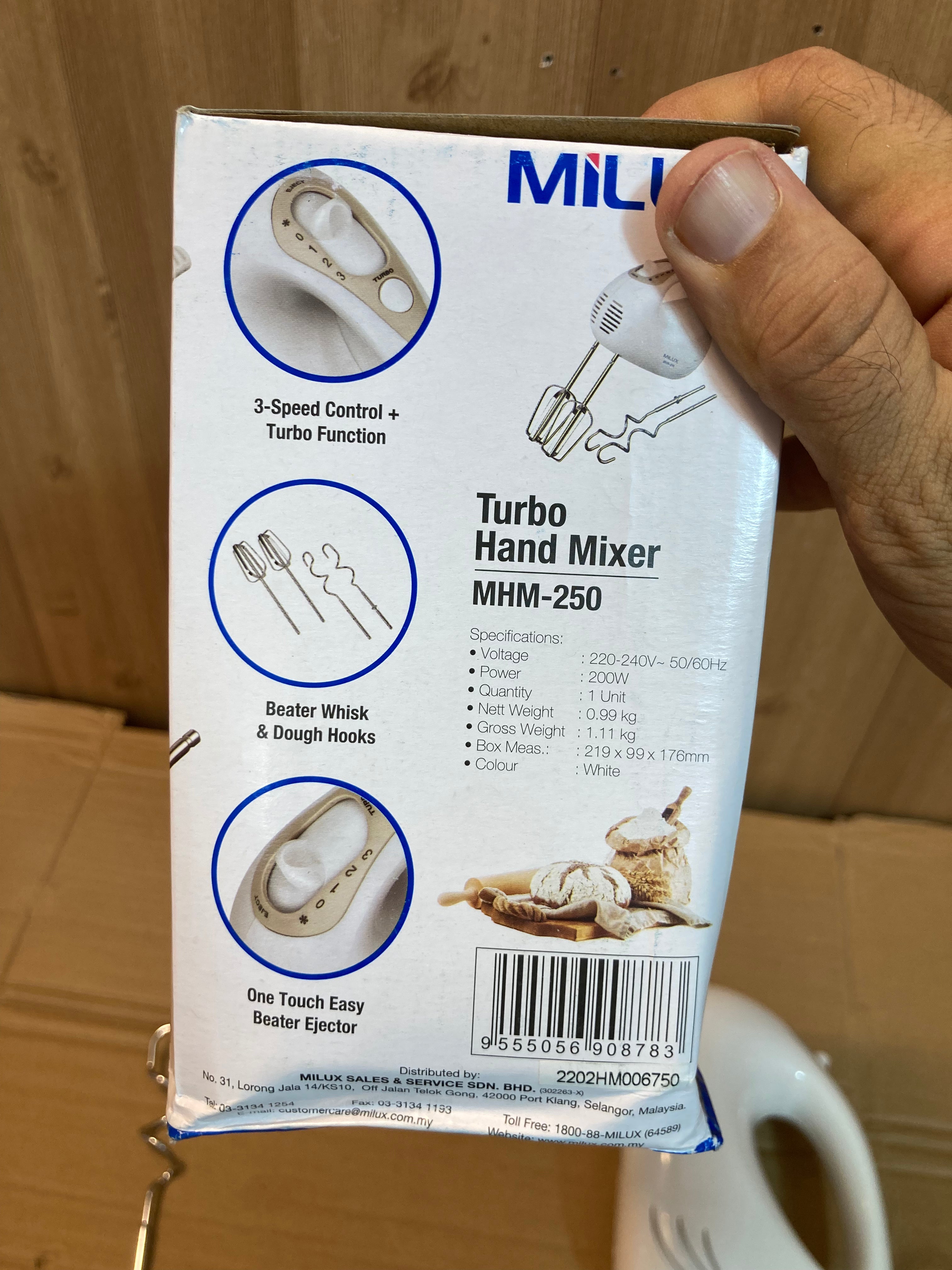 MILUX 200W Turbo Hand Mixer MHM-250