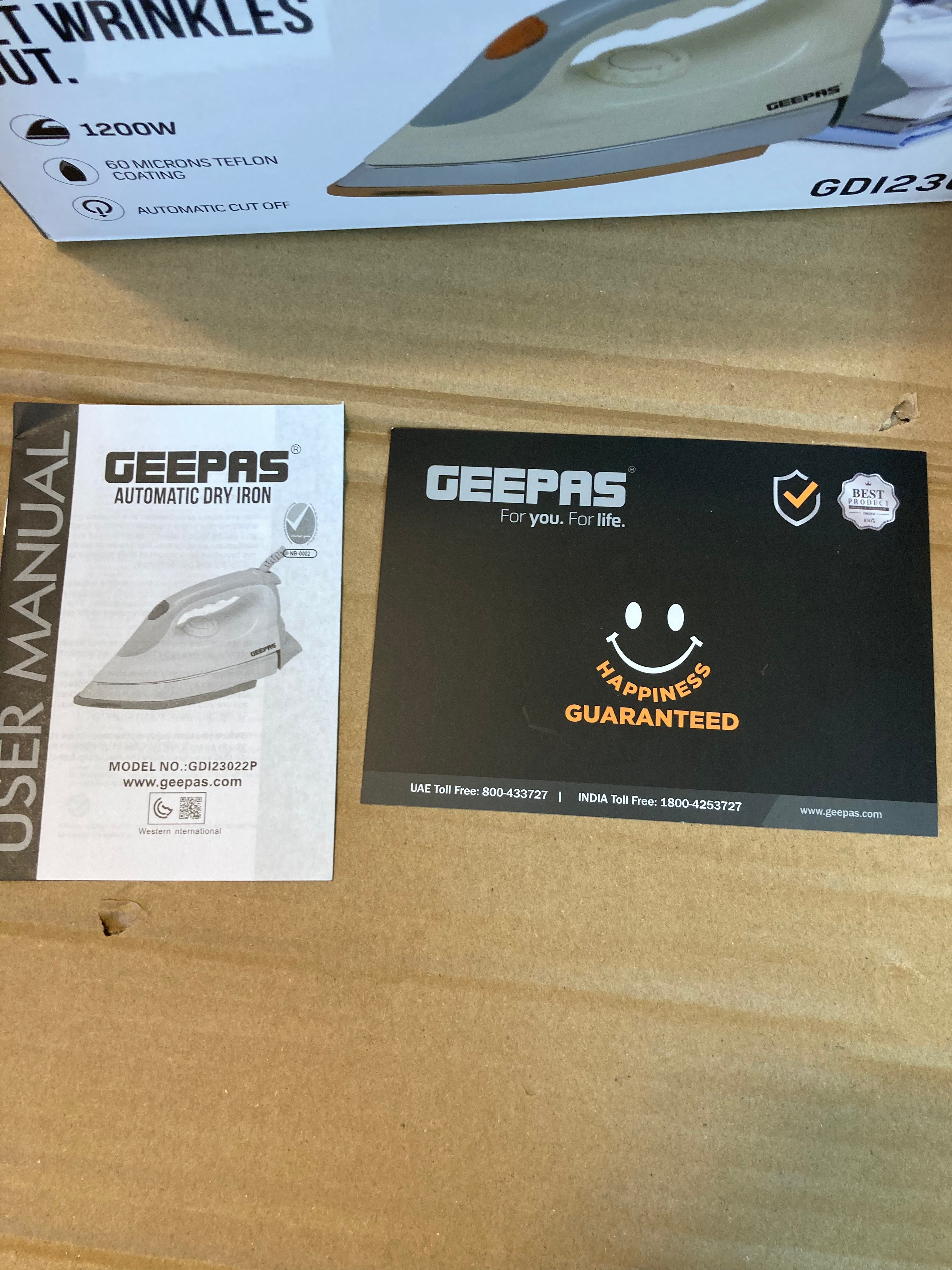 Geepas Heavy Weight Dry Iron 1200W