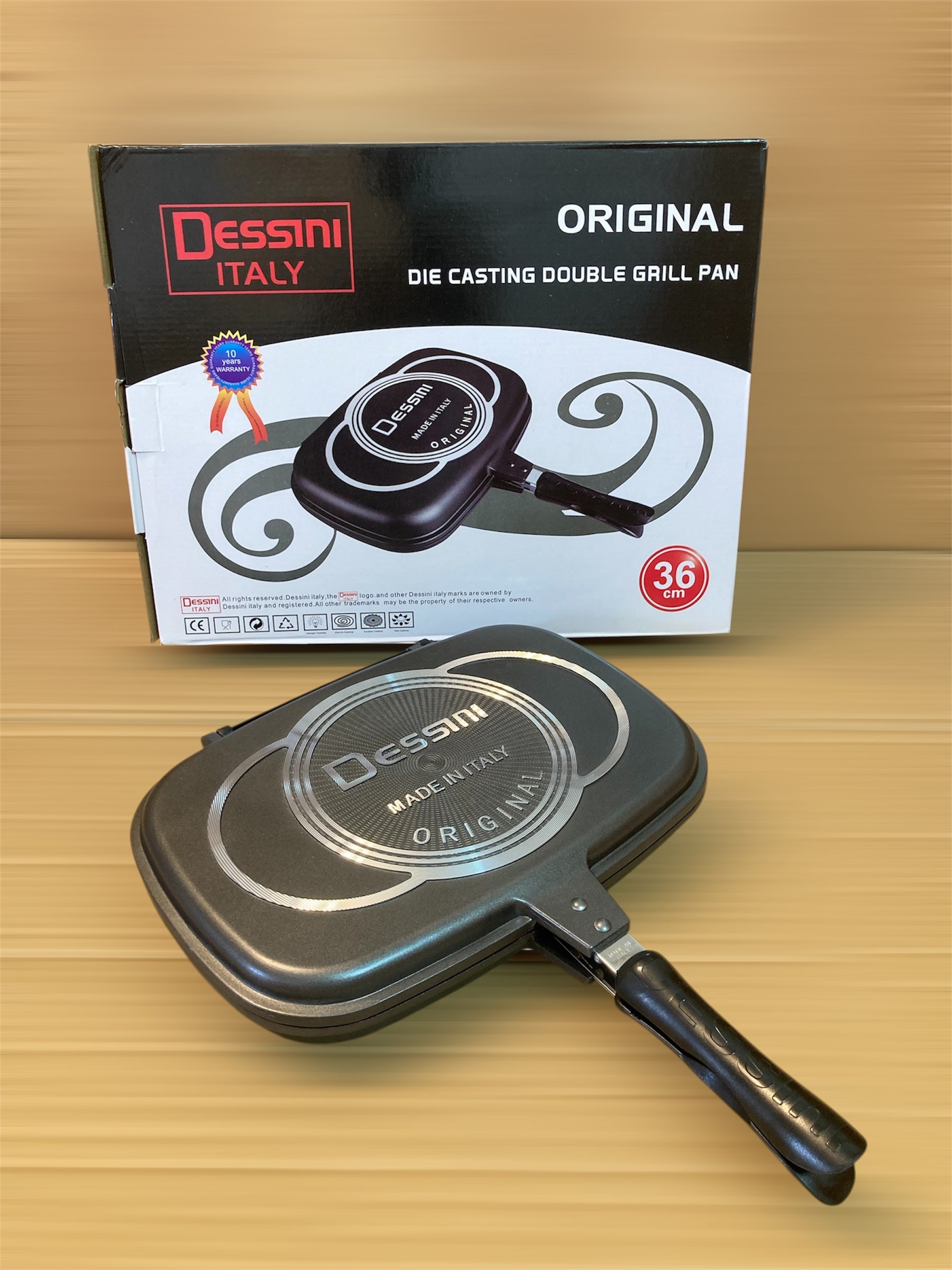 Dessini Italy Die Casting Double Grill Pan 36 cm