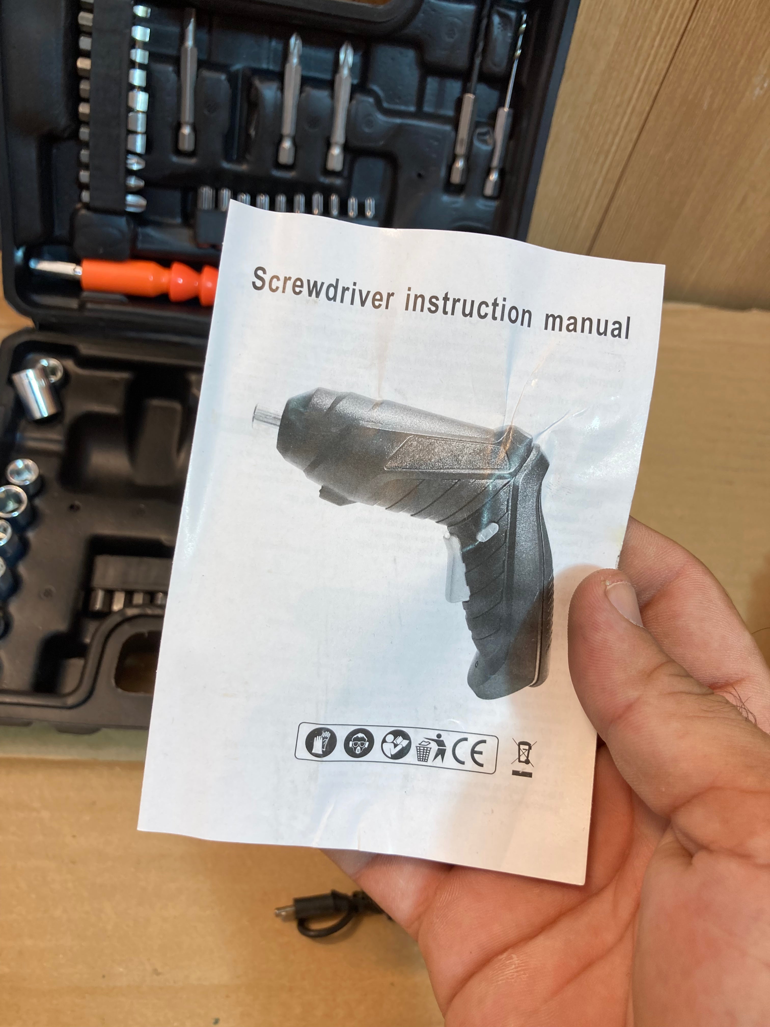 47PCs Multifunctional Rechargeable Screwdriver Drill