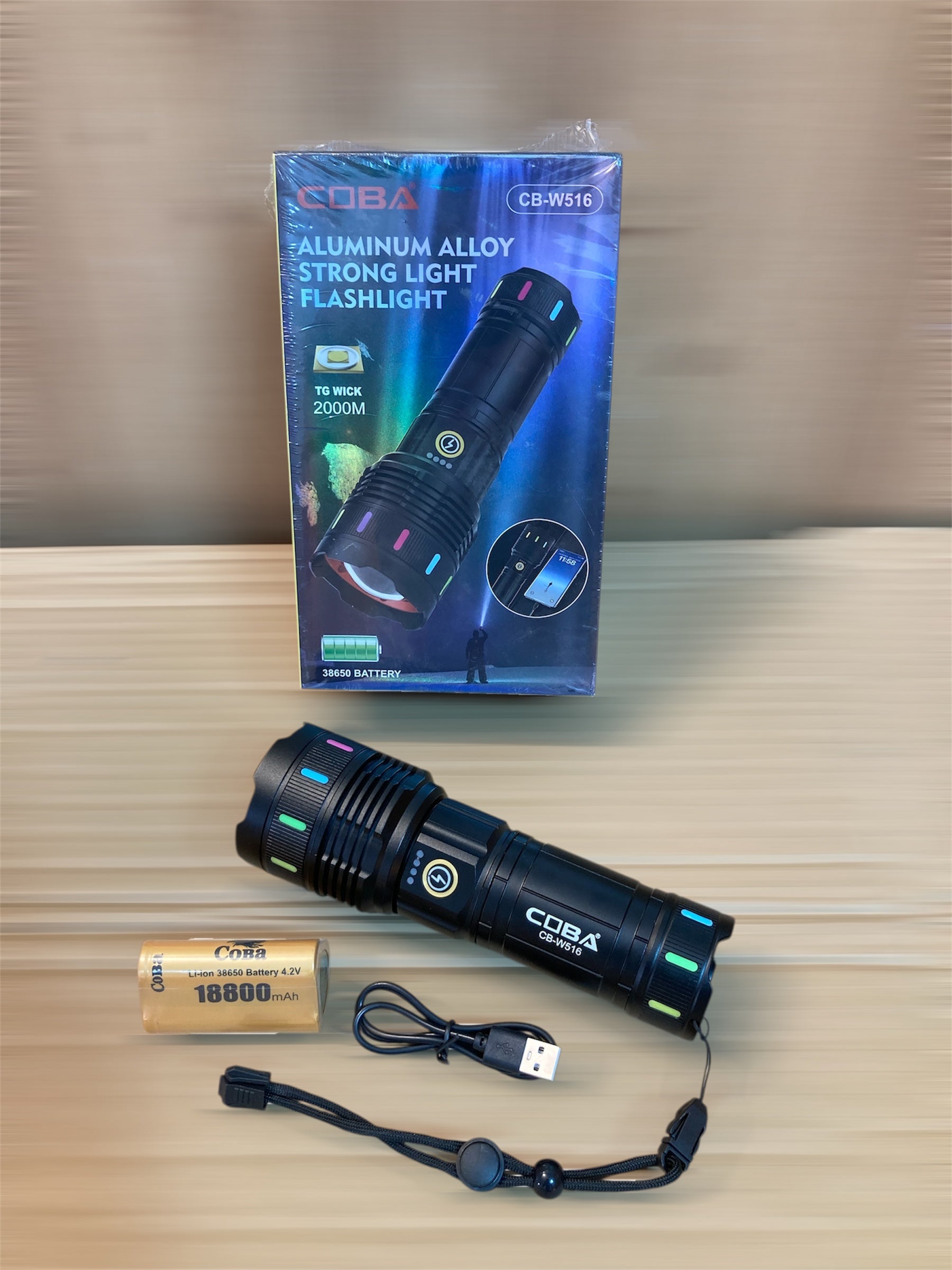 COBA High Beam Led Flashlight-Torch CB-W516