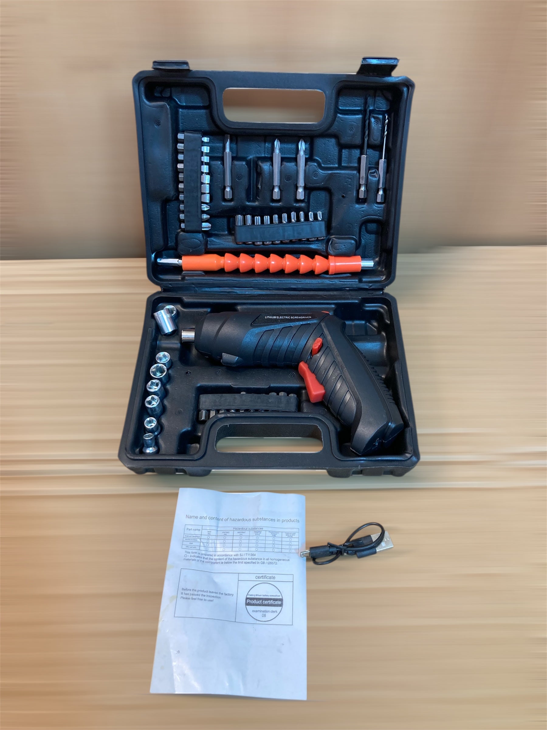 47PCs Multifunctional Rechargeable Screwdriver Drill