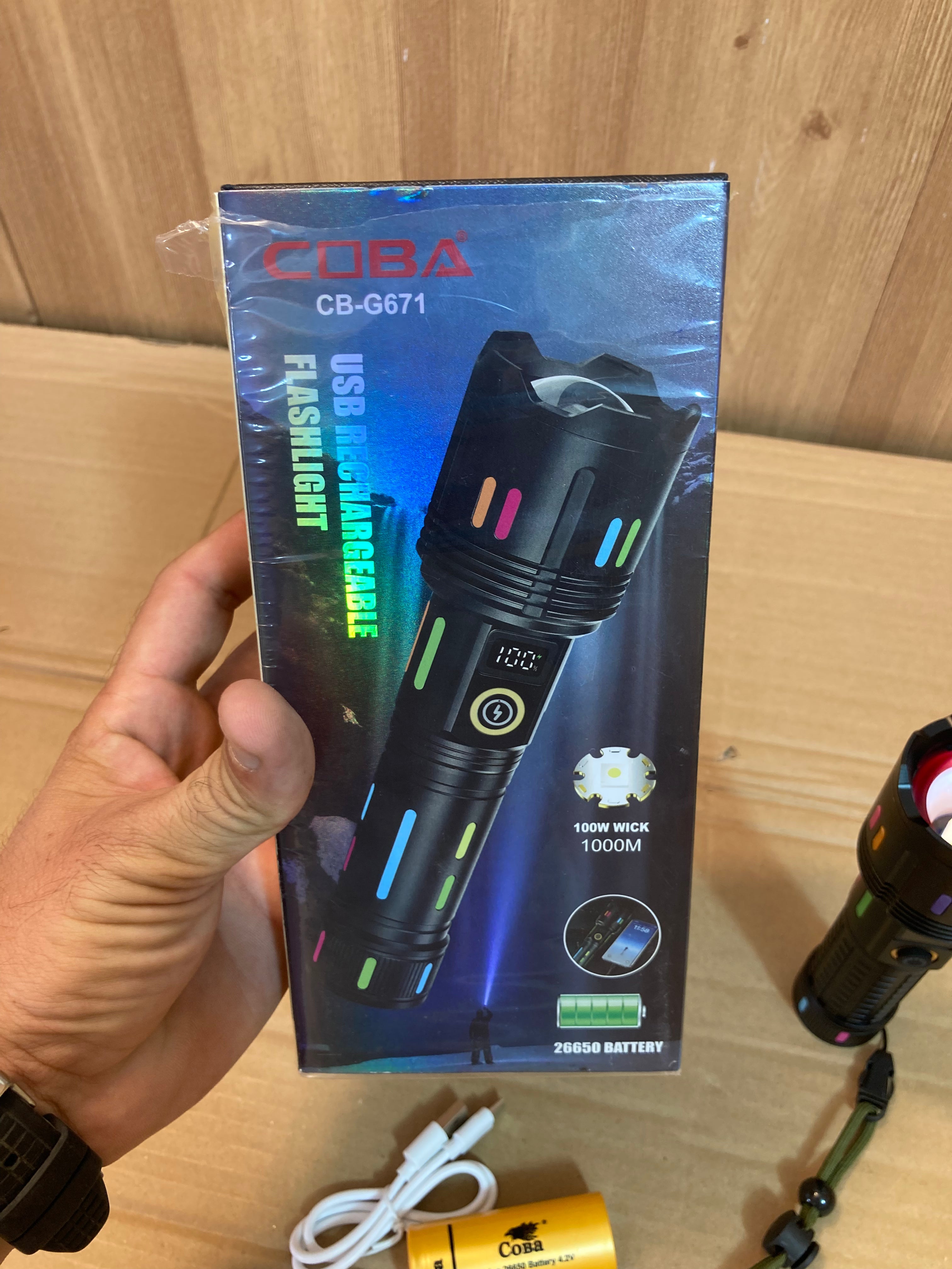 COBA Aluminium Alloy Digital Flashlight-Torch CB-G672