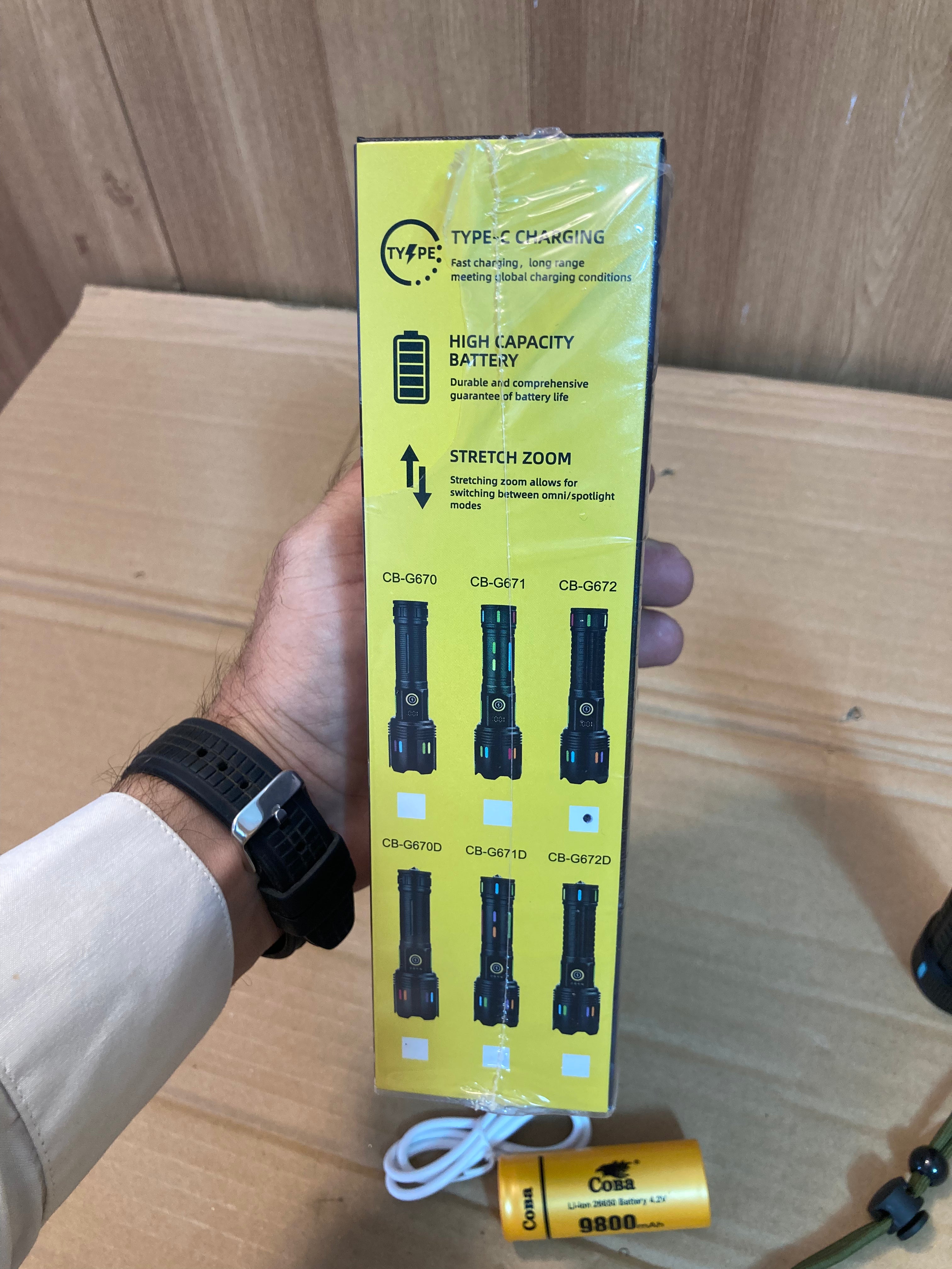 COBA Aluminium Alloy Digital Flashlight-Torch CB-G672