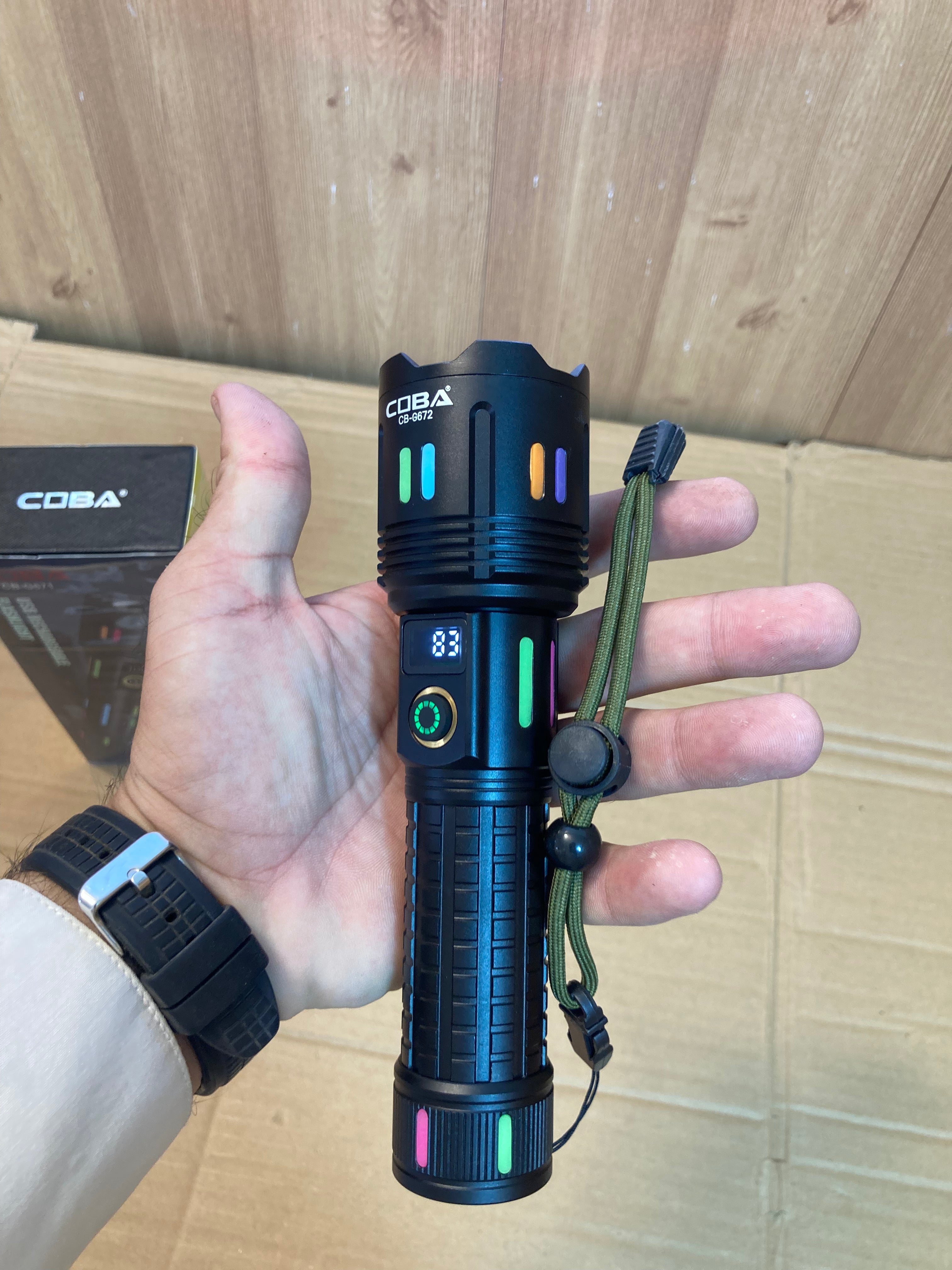 COBA Aluminium Alloy Digital Flashlight-Torch CB-G672