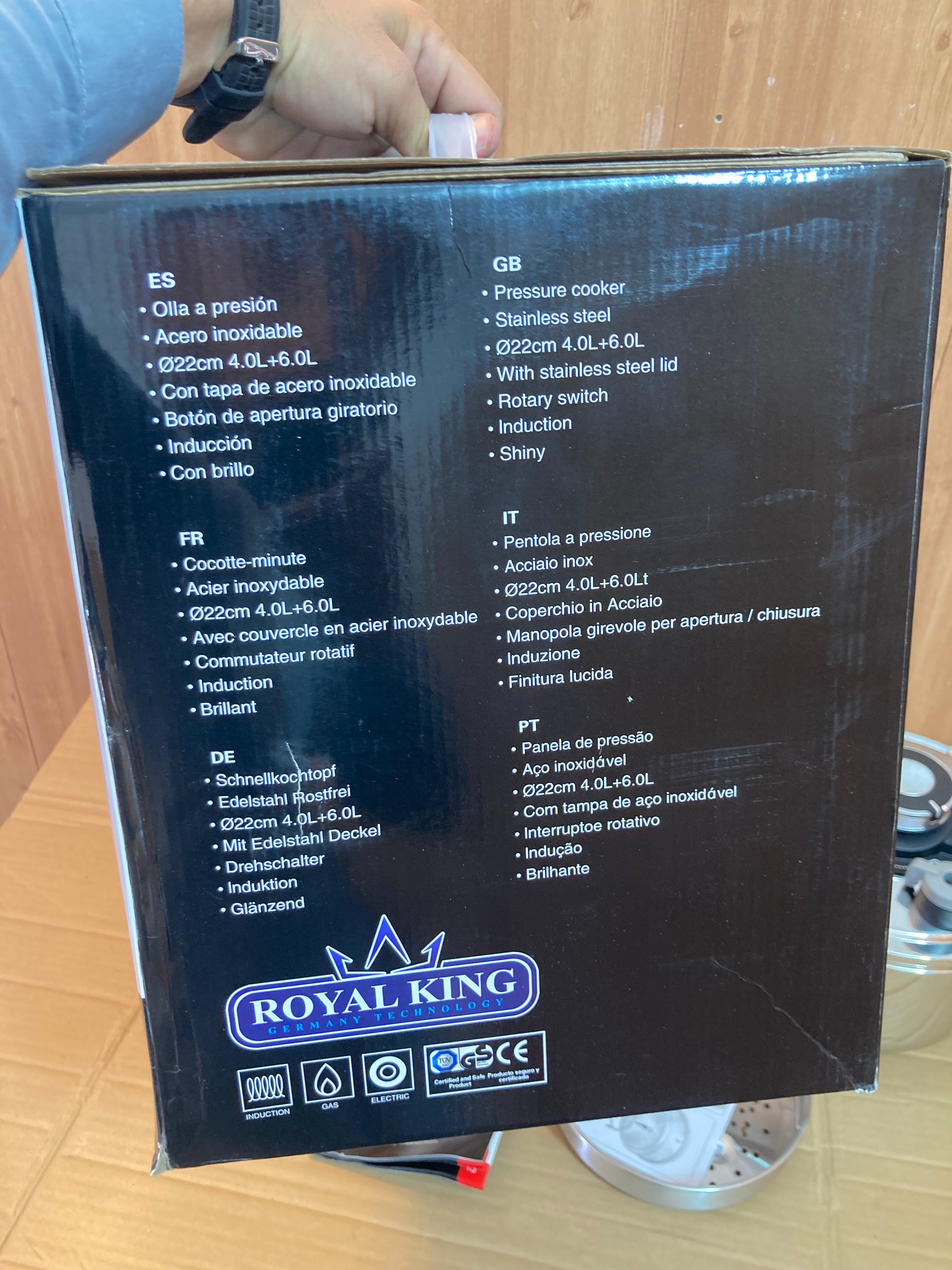 Royal King Induction Base 18/10 Stainless Steel Pressure Cooker 4+6 Litre