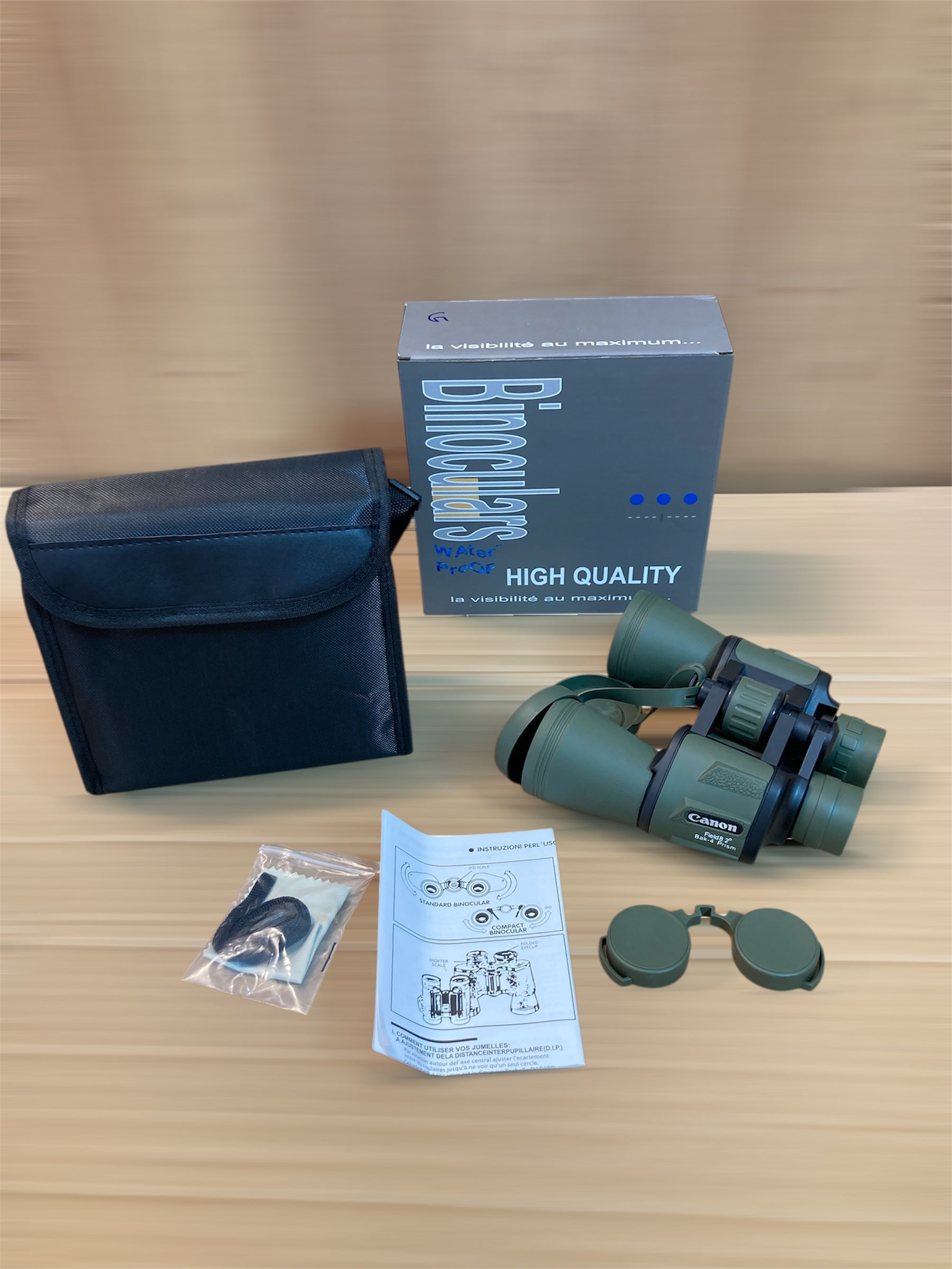 Lot Imported High Quality Water Proof Binoculars 20x50 8.2 degree with Case and Lens Covers