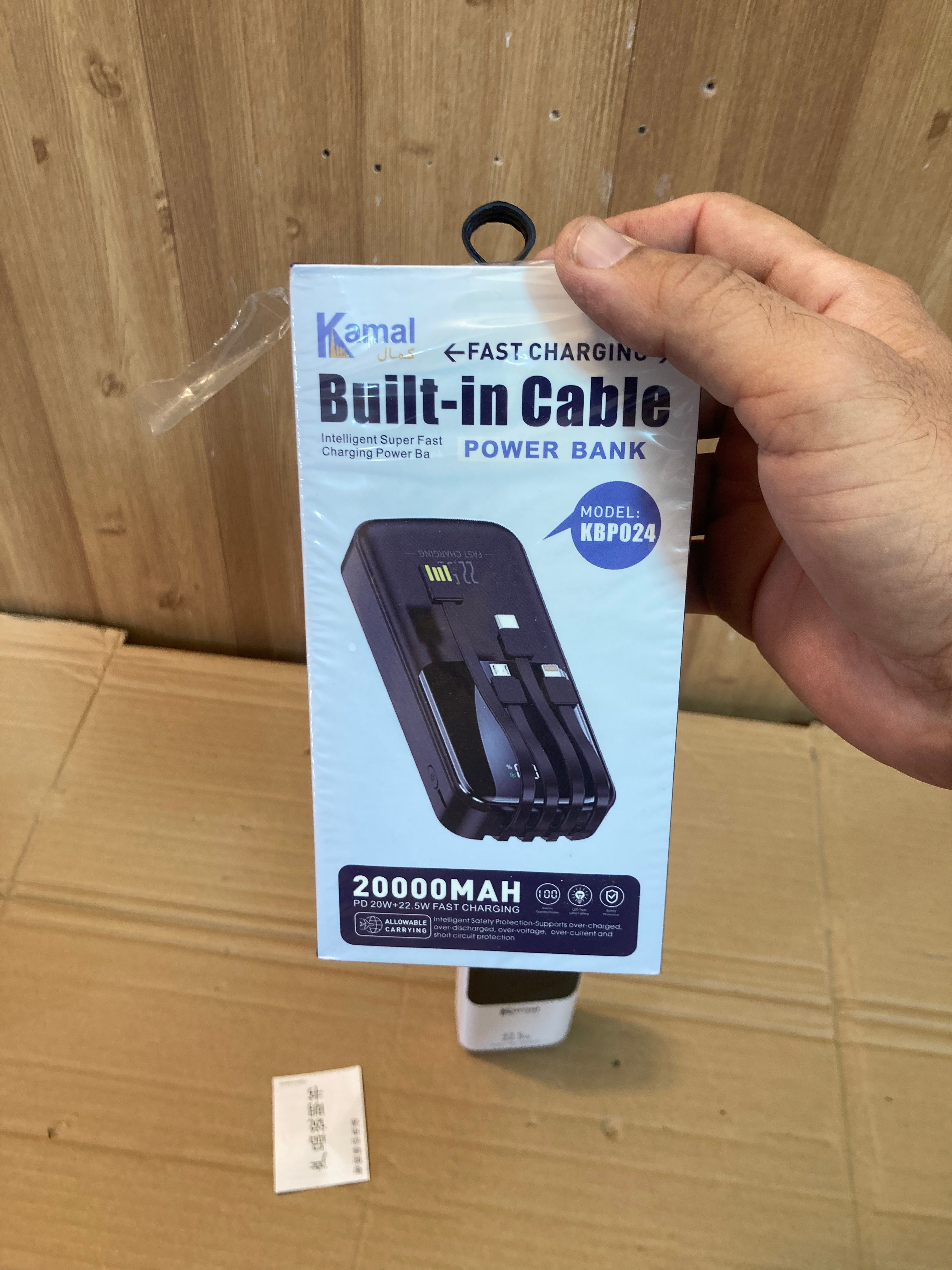 Kamal 22.5W Fast Charging Built in Cable 20,000 mAh Power Bank KBP024