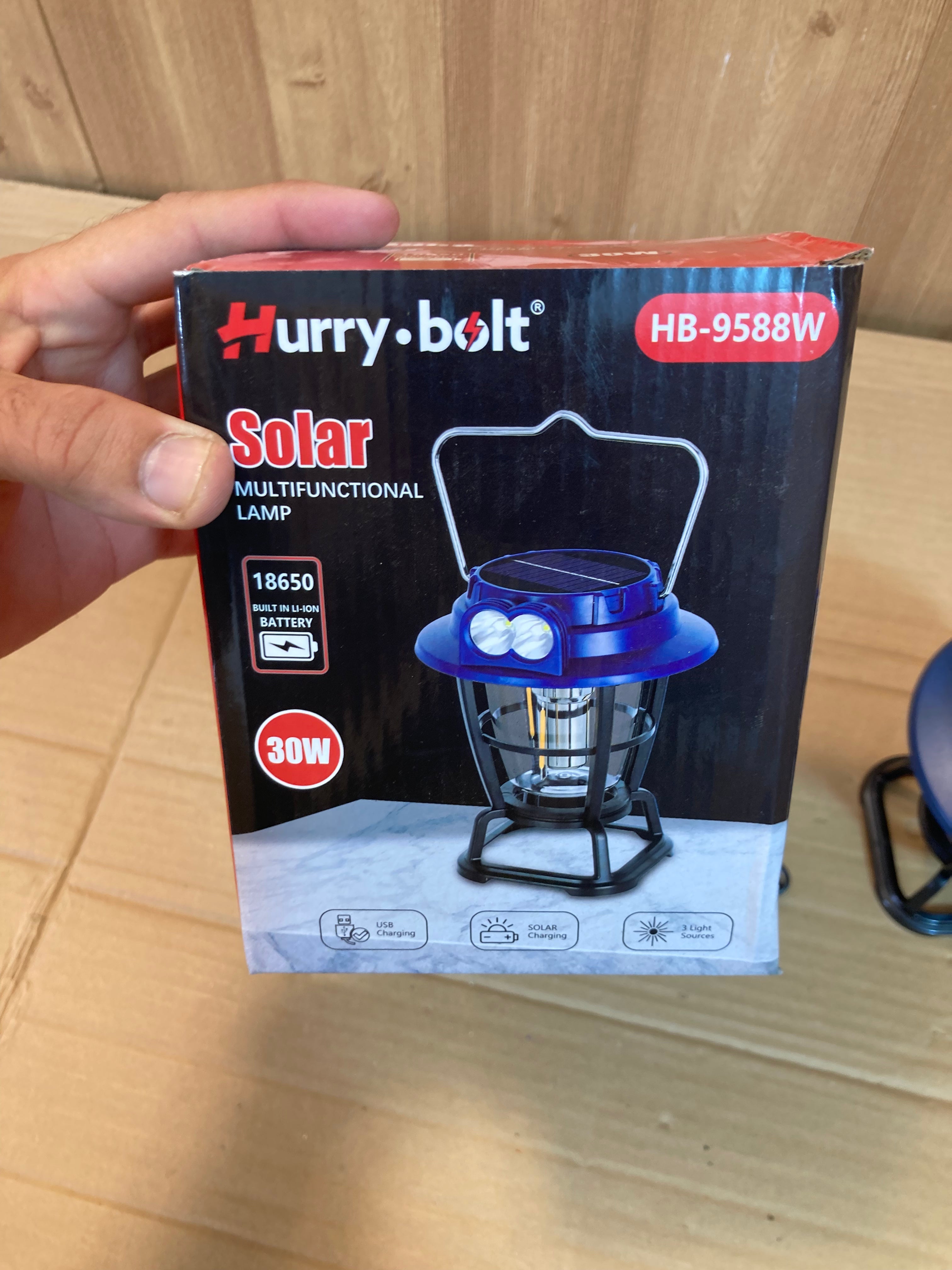 Hurry Bolt Solar Rechargeable Camping Lamp Light