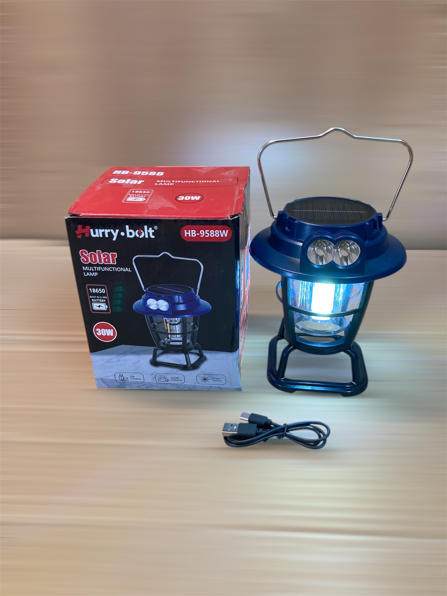 Hurry Bolt Solar Rechargeable Camping Lamp Light
