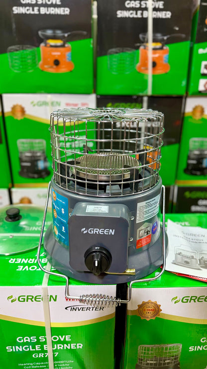 GREEN 2-in-1 Gas Heater & Stove – Original Ceramic Plates, Low Gas Consumption (NG / LPG)