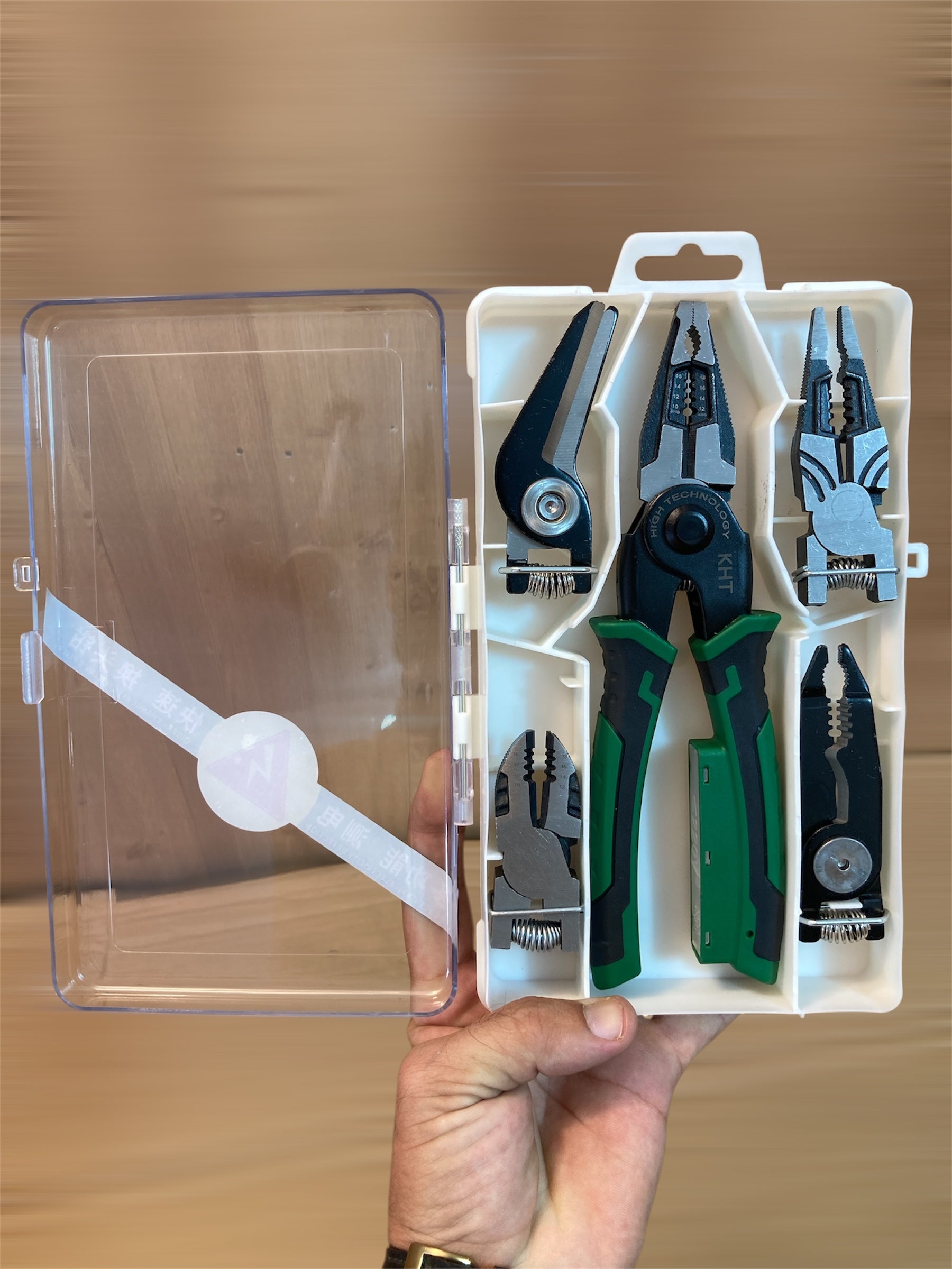 Multifunctional 6-in- Pliers with Tester & Interchangeable Heads