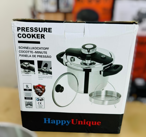 Happy Unique Germany 2-in-1 Stainless Steel Pressure Cooker 9L