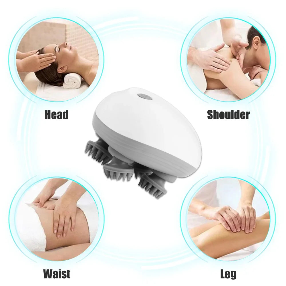 Electric Head/Shoulder Scalp Massager with 4 Kneading
