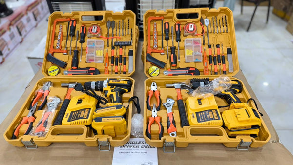 DEWALT 48V Power Drill Kit | 56 Accessories + 2 Rechargeable Lithium Batteries