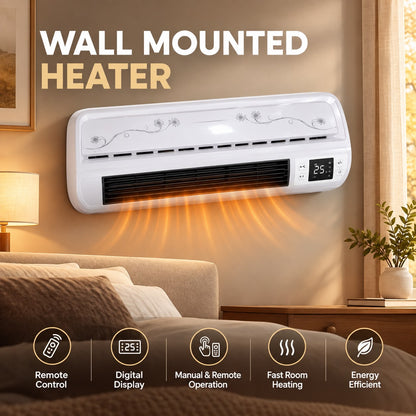 Premium Wall Mounted Heater – Remote Control, Digital Display & Fast Heating