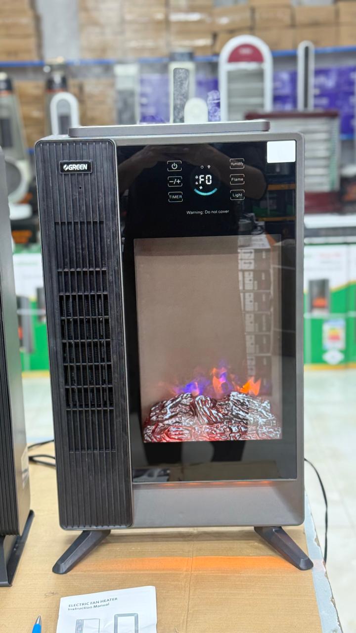 Green Electric Fan display heater