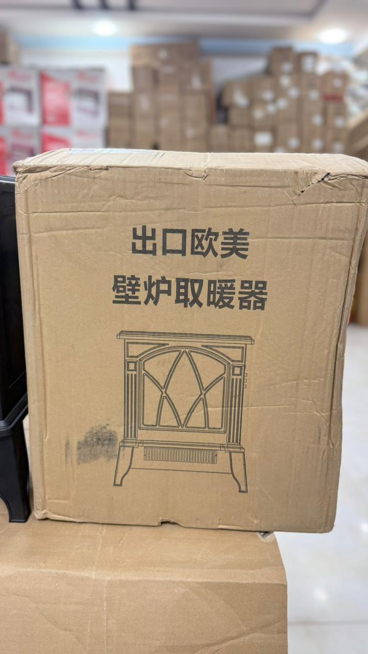 NBC007BK Electric Fireplace Room Heater – Modern Black LED Flame Heater with Adjustable Thermostat & Safety Protection