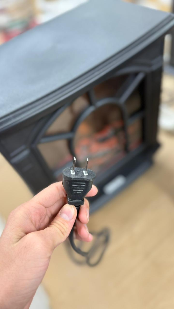 NBC007BK Electric Fireplace Room Heater – Modern Black LED Flame Heater with Adjustable Thermostat & Safety Protection