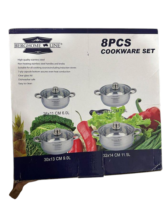BergHome 8PCs Stainless Steel Cookware Set